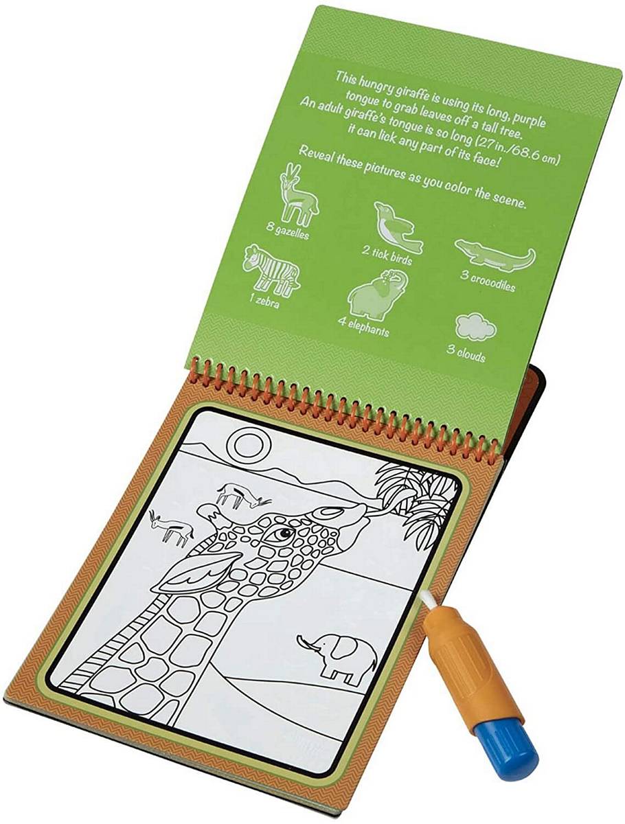 Melissa & Doug On The Go Water Wow! Safari - Reusable Water Reveal Activity Book for Kids - Perfect for Travel, Road Trips & Airplane Entertainment