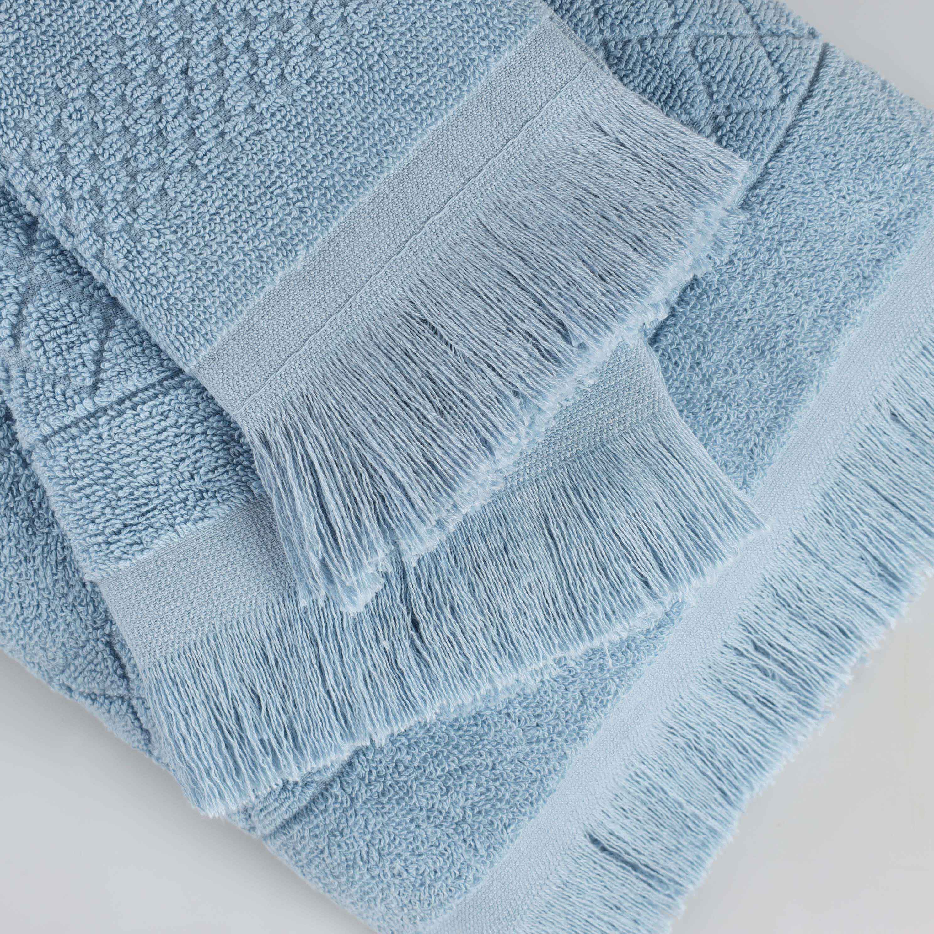 Premium 9-Piece Cotton Geometric Jacquard Towel Set - Ultra Soft, Absorbent & Plush - Perfect for Bathroom, Spa & Luxury Home Decor