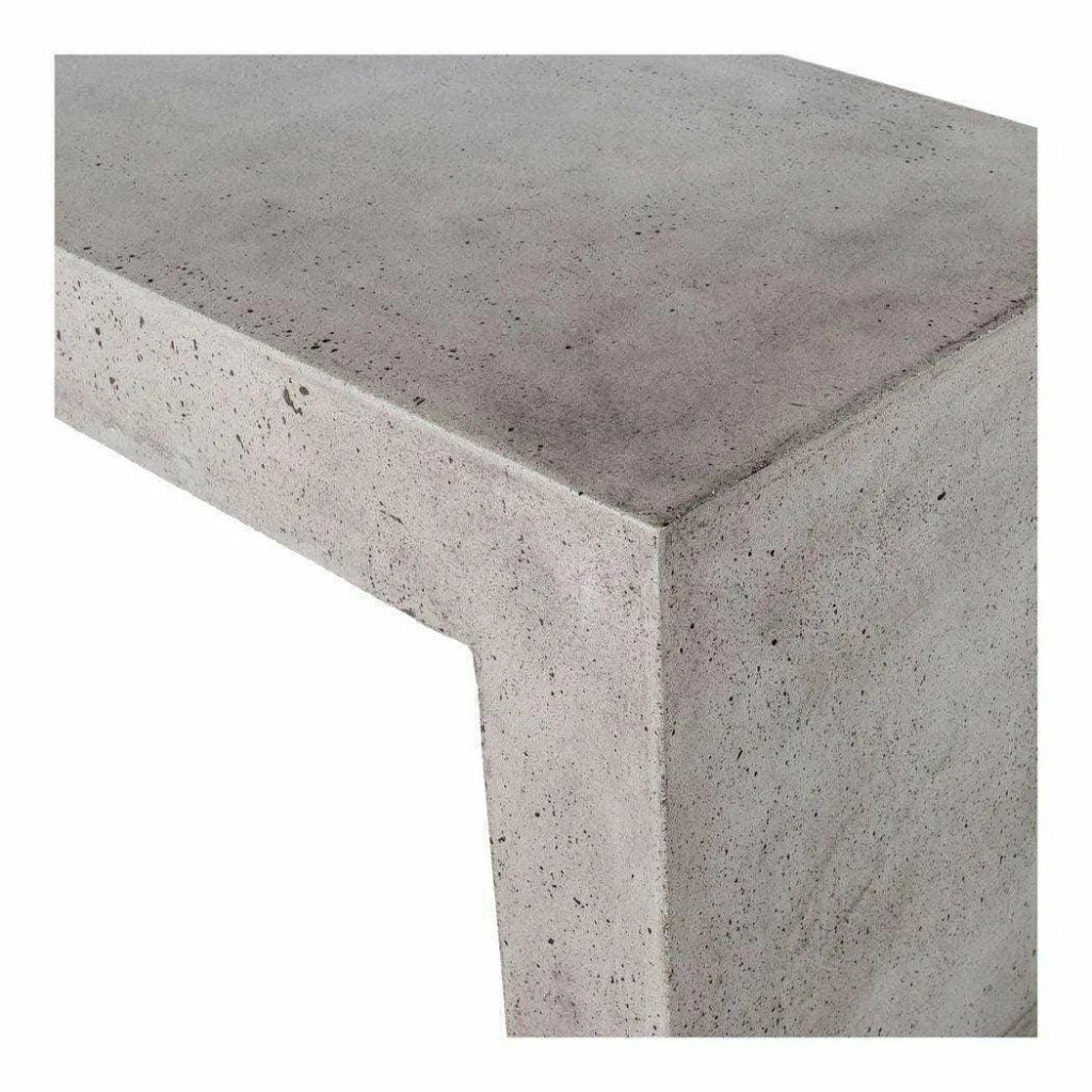 55.25 Inch Outdoor Bench Grey Contemporary - Modern Patio Furniture for Garden, Backyard, and Poolside Relaxation