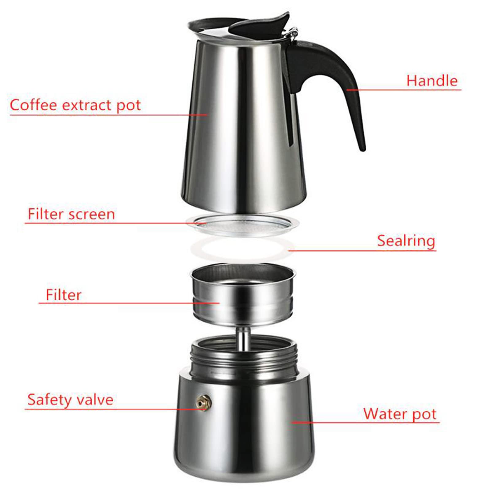 6 Cups Electric Stovetop Espresso Maker - Stainless Steel Moka Pot for Italian & Cuban Coffee - 300ml Cafetera - Perfect for Home, Office & Camping Brewing