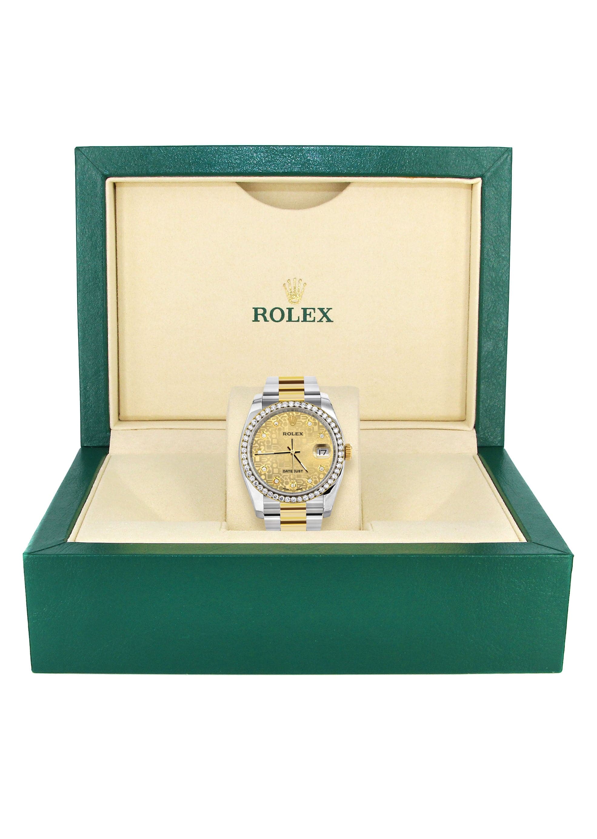 Luxury Rolex Datejust 36mm Men's Watch - 18K Gold & Diamond Bezel, Gold Dial, Oyster Bracelet | Perfect for Business, Formal Events & Luxury Gift Giving