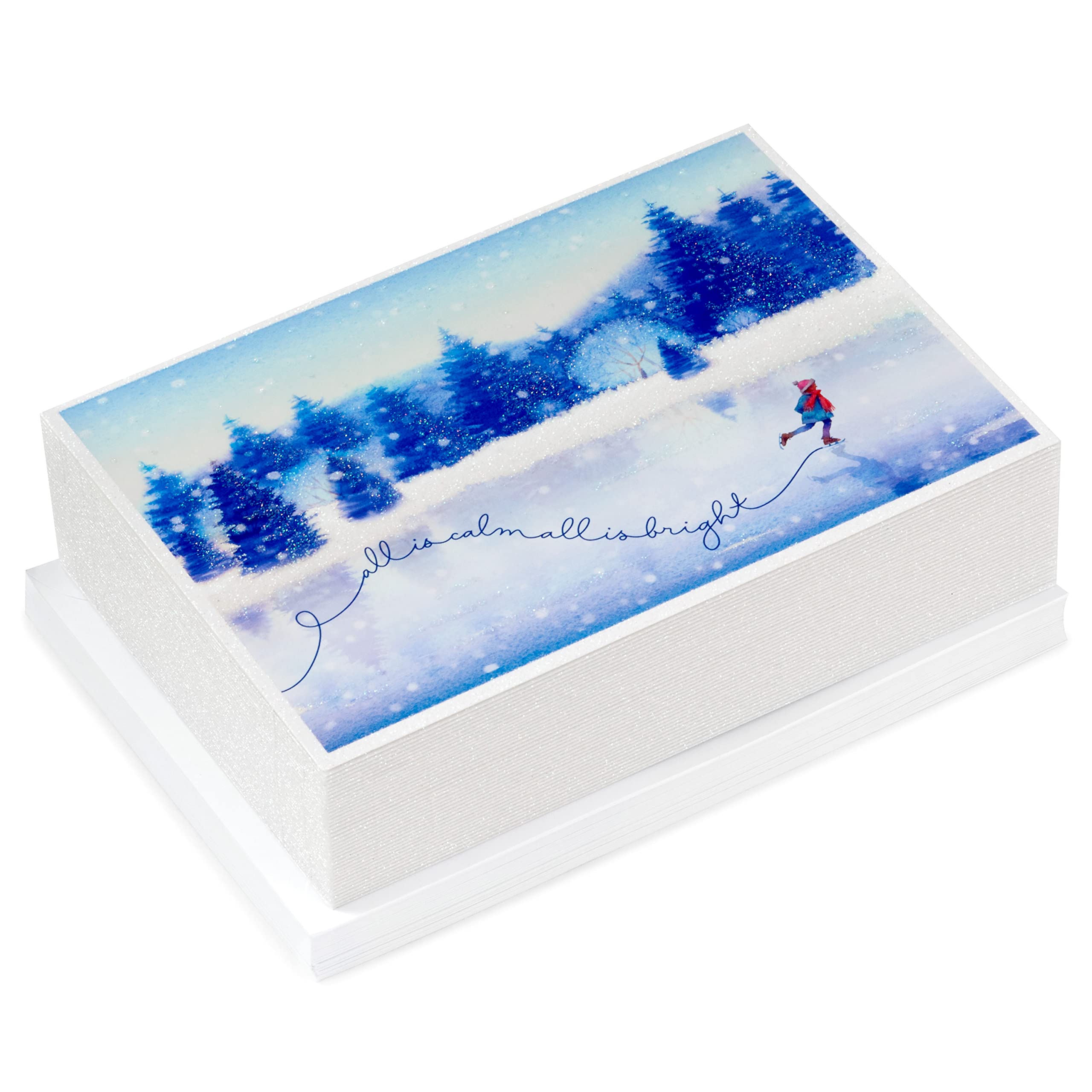 Hallmark Holiday Greeting Cards - Ice Skating Design (40 Cards with Envelopes) for Christmas, Winter Celebrations & Festive Wishes