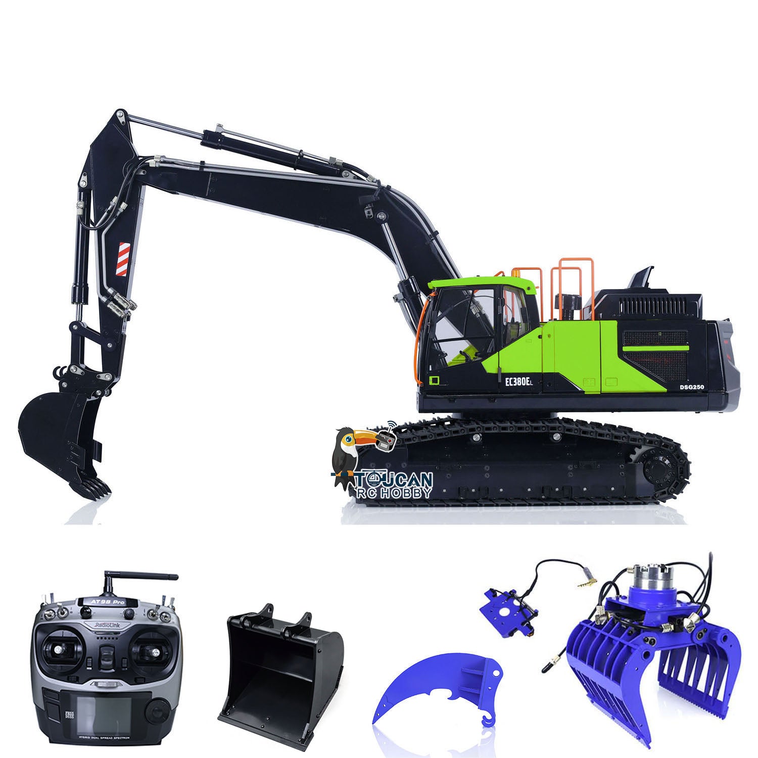 MTM EC380 1/14 Scale Metal RC Hydraulic Excavator - Remote Control Construction Truck with Assembled & Painted Design - Heavy Duty Digger Machine for Kids & Adults - Perfect for Construction Play, Collecting, and STEM Learning