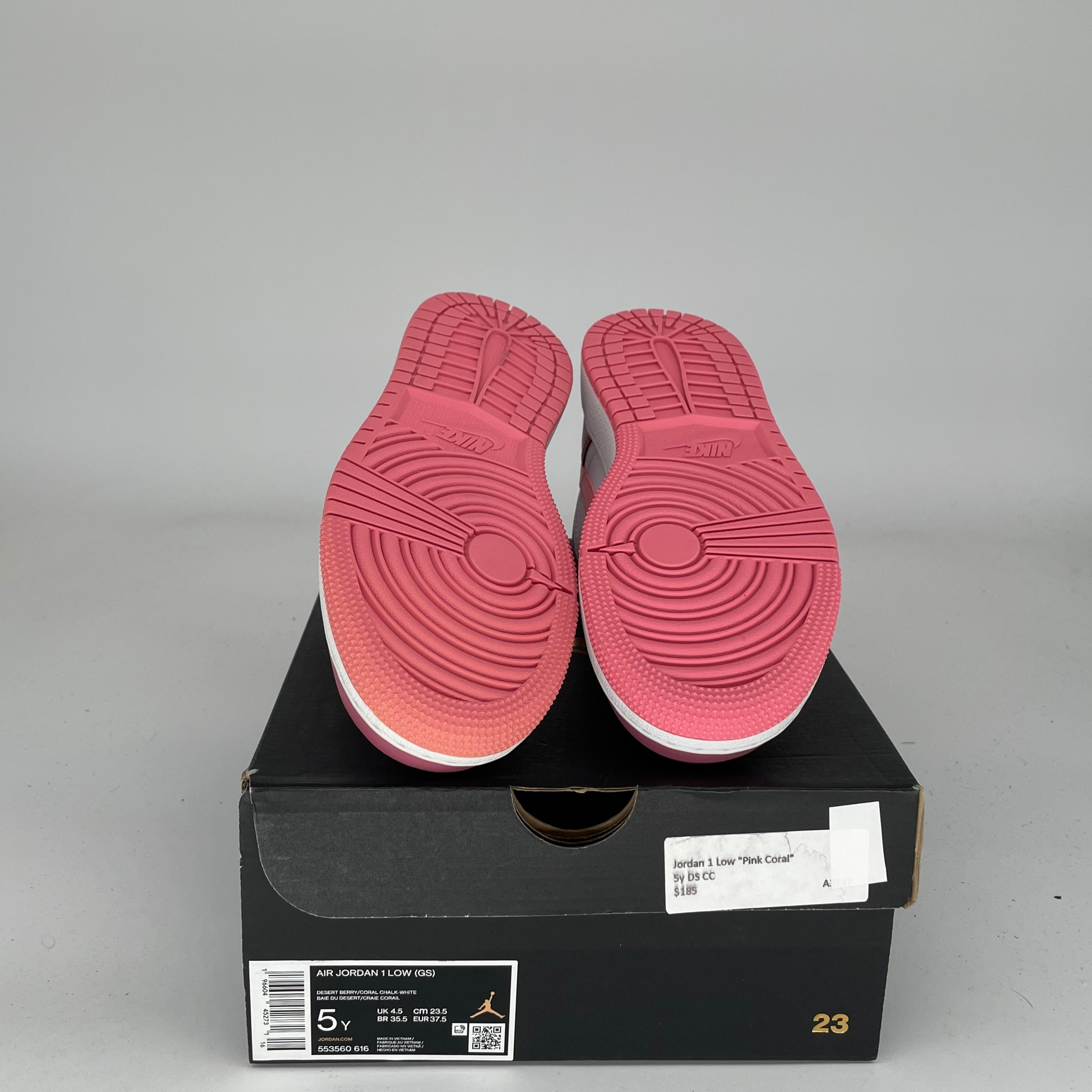 AIR JORDAN 1 LOW DESERT BERRY SIZE 5Y (553560-616) - Women's Sneakers for Casual Wear, Street Style & Basketball Fans