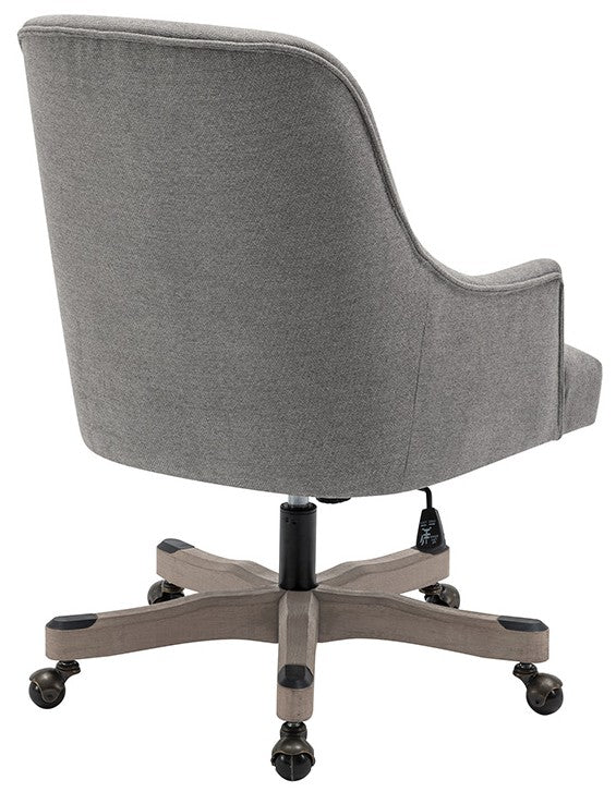 Office Star Bradwell Rustic Wood Base Ergonomic Office Chair - Perfect for Home Office, Study & Workspace