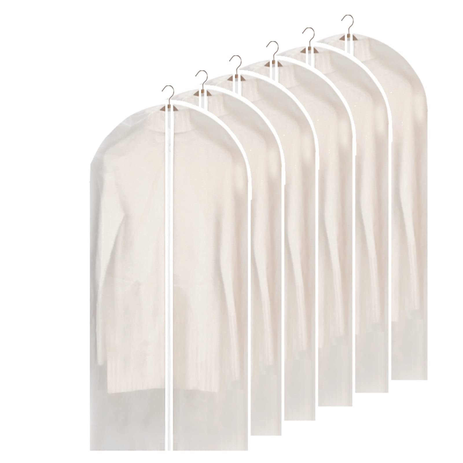 Fangkun 6-Pack Clear Garment Bags with Full-Length Zipper - 24