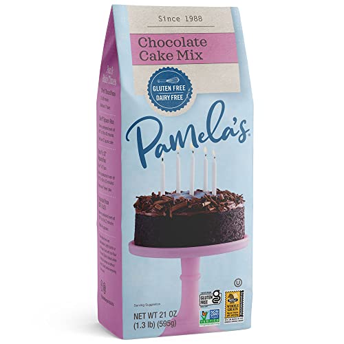 Pamela's Products Gluten Free Chocolate Cake Mix - 21 Oz (Pack of 6) | Perfect for Birthday Parties, Holiday Baking & Celiac-Friendly Desserts