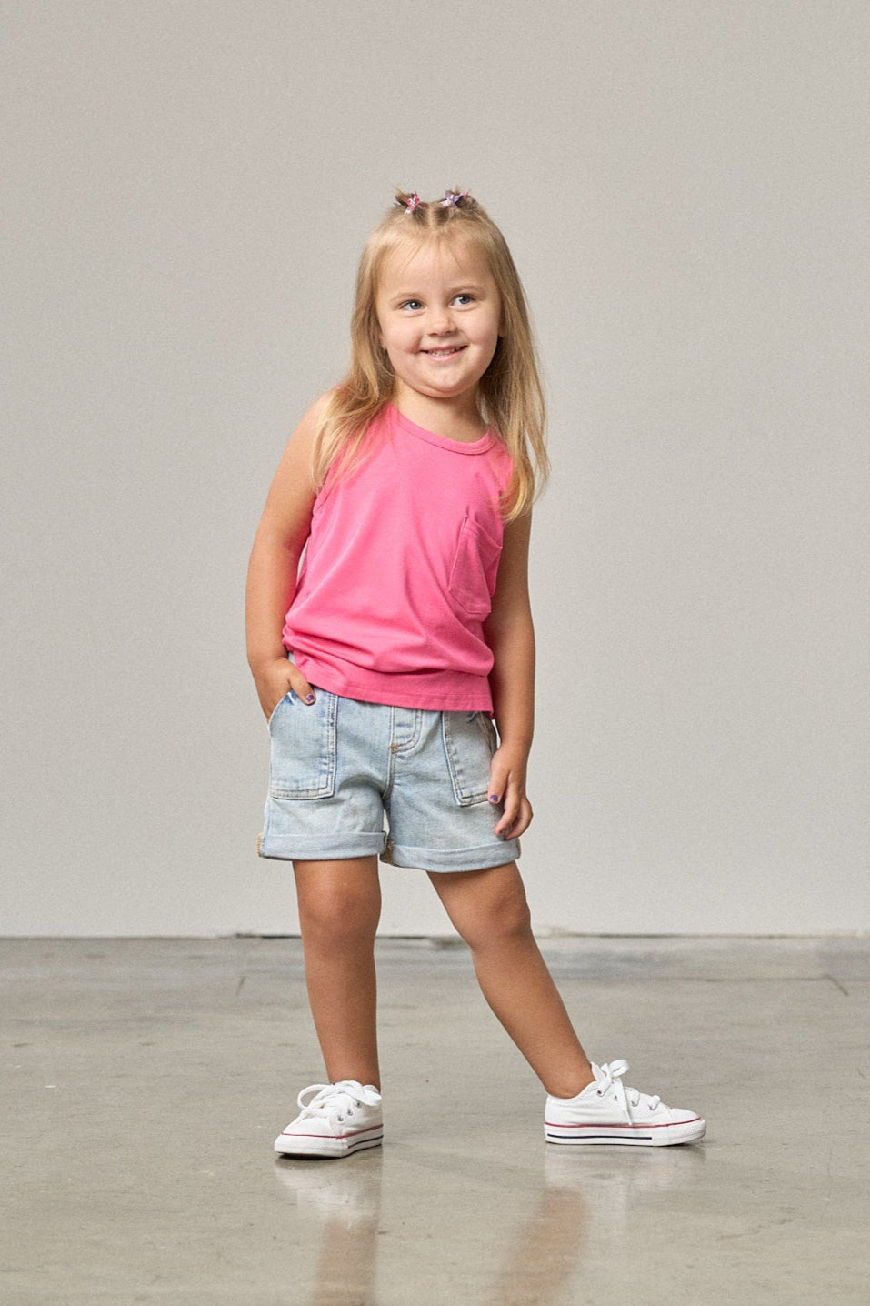 Neon Pink Bamboo Pocket Tank Top for Women - Soft Breathable Casual Wear for Summer, Gym, and Beach Outfits