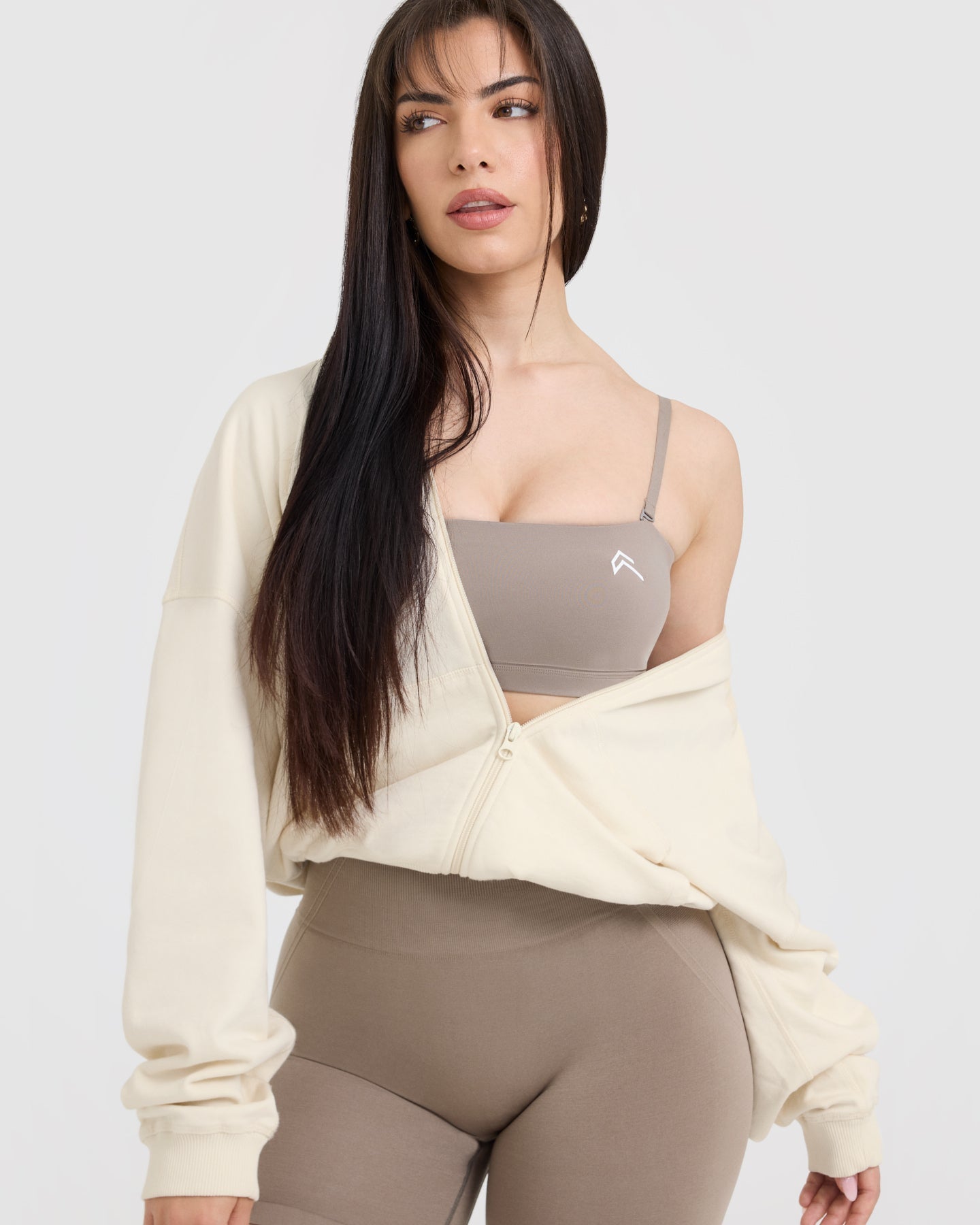 Raw Lounge Oversized Zip Hoodie for Men & Women - Soft Fleece Pullover with Kangaroo Pocket | Off White | Perfect for Casual Wear, Loungewear, and Outdoor Activities