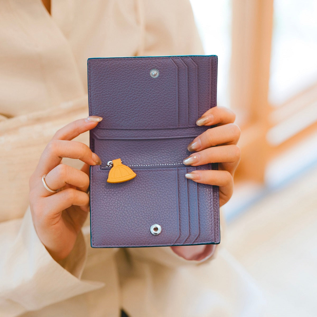 Samuel Ashley x Chibi Maruko Chan Genuine Leather Bifold Wallet for Men & Women - Perfect for Everyday Use, Travel & Gift Giving