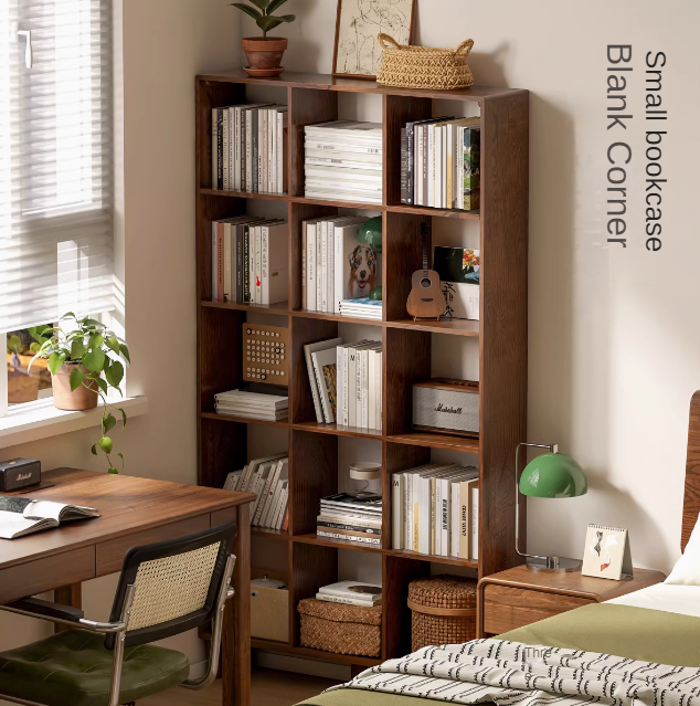 Oak & Beech Solid Wood Modular Bookshelf - Customizable Storage for Home Office, Living Room & Bedroom