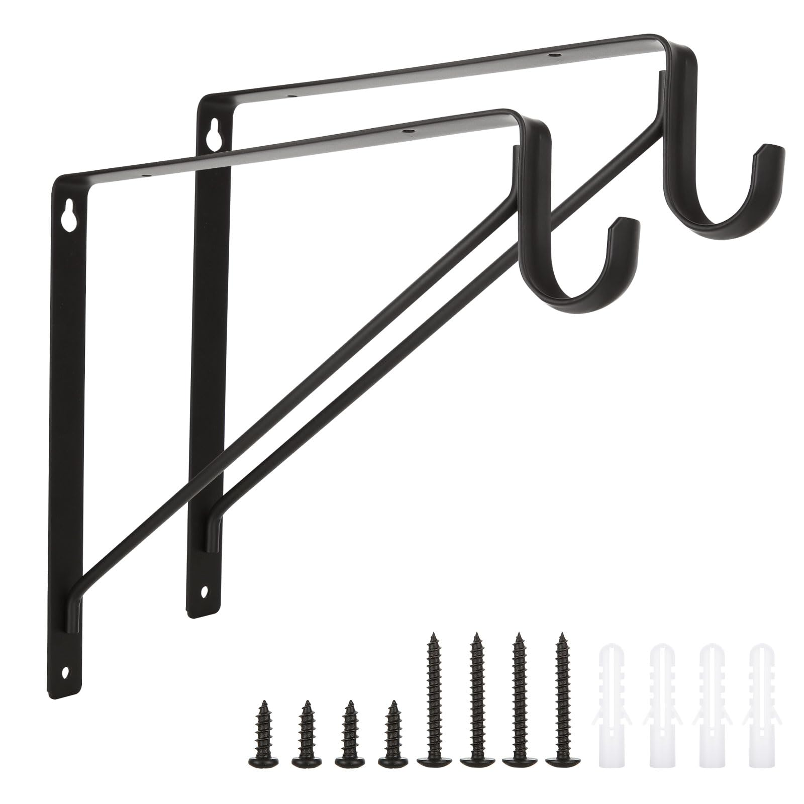 4 Pack Heavy Duty Closet Rod Brackets - 11