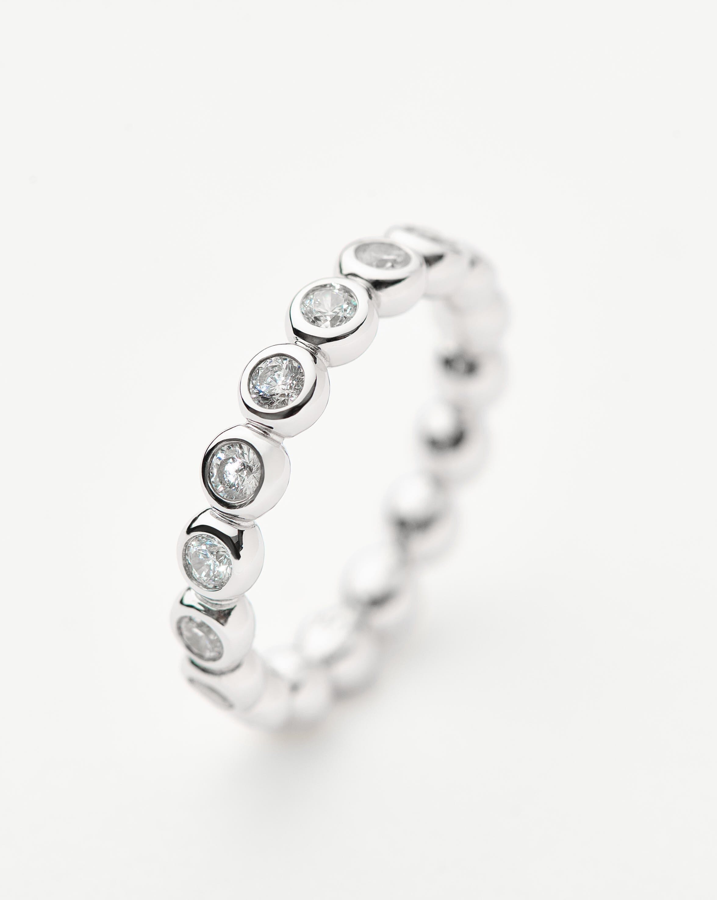 Tennis Eternity Stacking Ring - Sterling Silver Cubic Zirconia Wedding Band for Women | Perfect for Everyday Wear, Anniversary Gifts & Stackable Jewelry Collections
