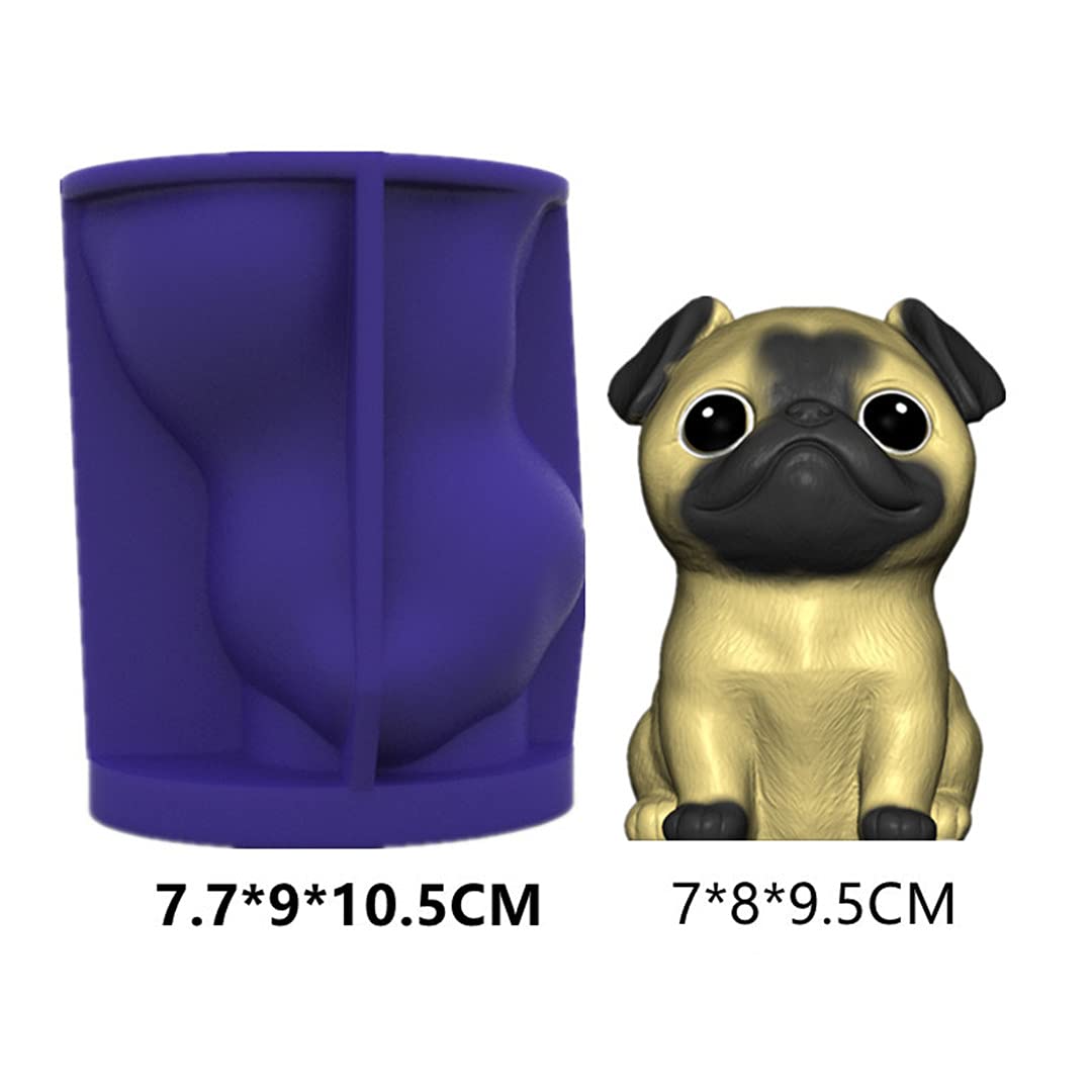3D Dog Silicone Molds for Candle, Soap, Fondant, Chocolate - Pug & Teddy Bear Cake Baking Molds - DIY Craft Supplies for Home Decor, Party Favors, and Gift Making