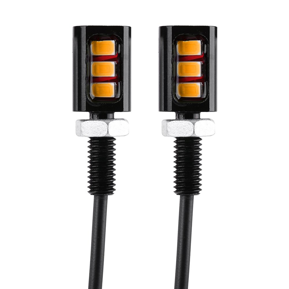 12V Universal Aluminum LED License Plate Light - 3 LED White/Yellow for Car & Motorcycle - Durable & Bright for Night Driving & Parking Safety