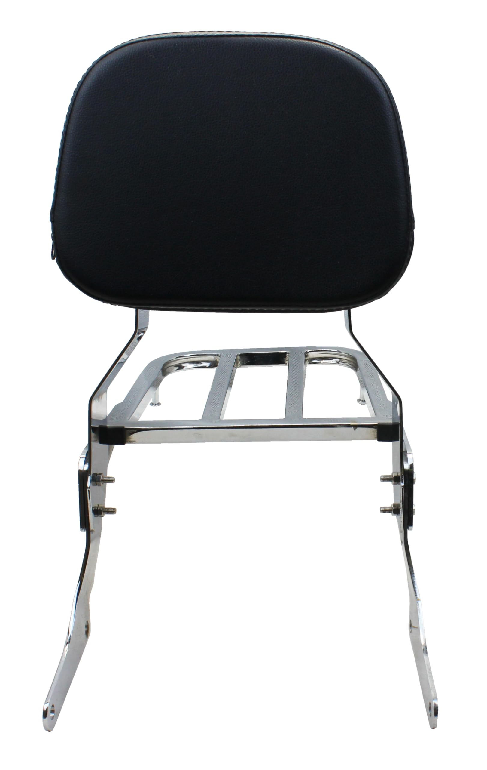 YHMOTO Chrome Backrest Sissy Bar with Luggage Rack for Suzuki VZ800 Marauder 800 (1997-2007) - Motorcycle Passenger Comfort & Storage Solution for Long Rides