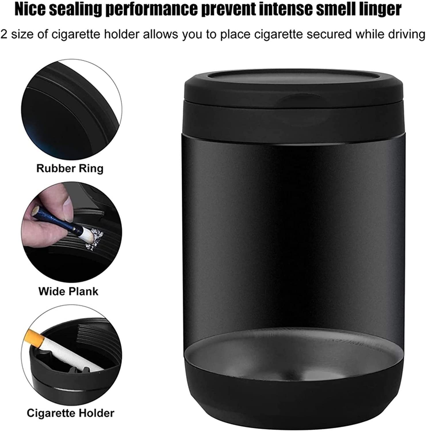 Premium Car Ashtray with Detachable Lighter Set - Blue LED Light Indicator & Lid for Smoke-Free Vehicles | Ideal for Car, Home, Office & Travel Use (Color: Blue)
