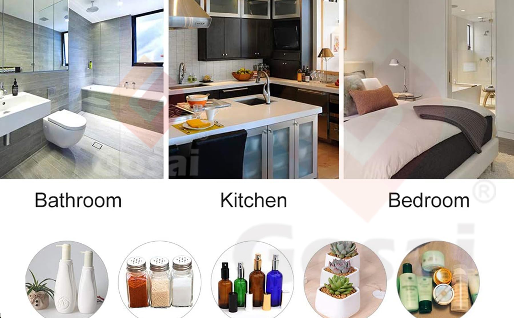 GOSAI Wall Mounted Bathroom Shelves Set of 2 - Black 15x5 Inch Floating Shelves for Bathroom, Kitchen & Bedroom Storage - Space Saving Home Decor Organizer for Towels, Toiletries & Cosmetics | Perfect for Small Spaces & Apartment Living