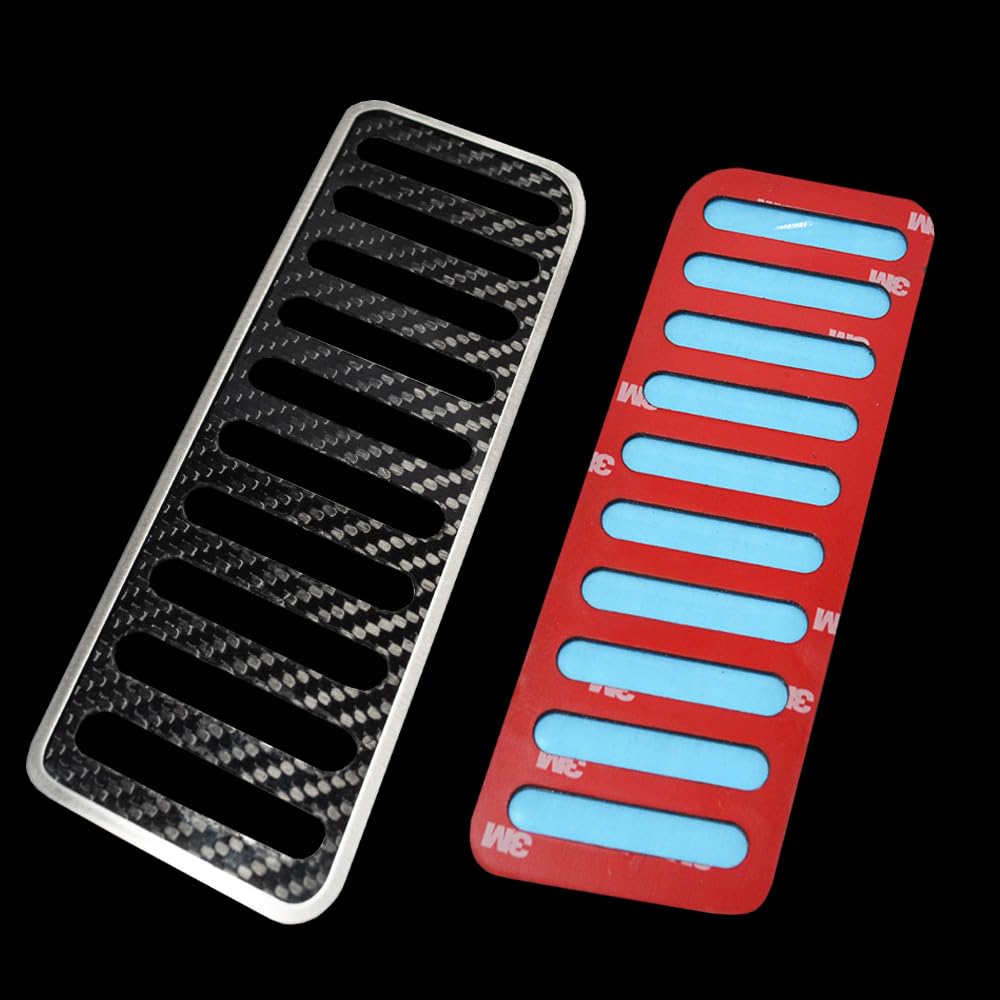2015-2020 Mustang Dead Pedal Trim Plate - Carbon Fiber & Stainless Steel for Car Interior Upgrade