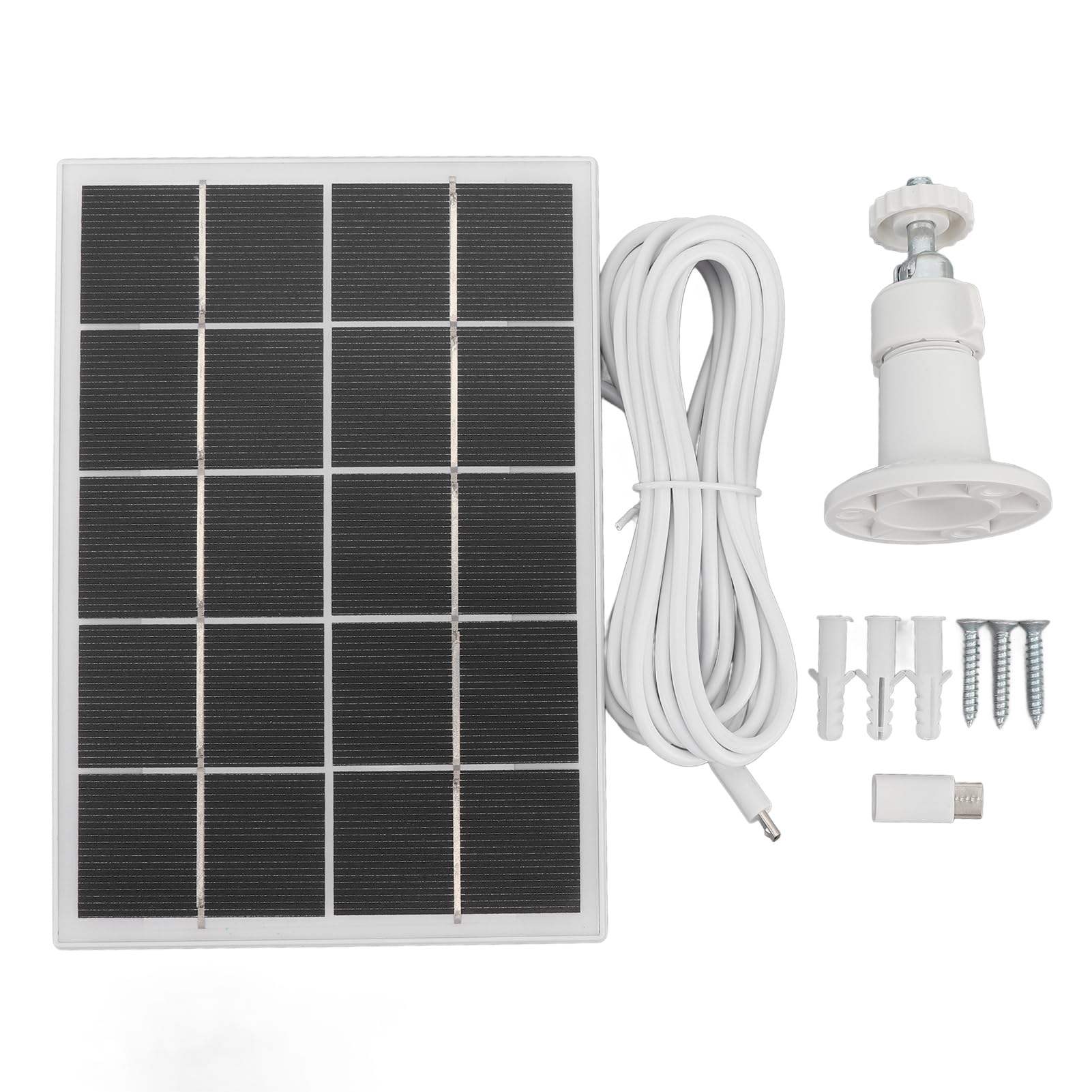 Best Solar Charger Panel 3W 5V Monocrystalline - Portable Solar Power Bank for Android Phones, Security Cameras & Outdoor Devices - Perfect for Camping, Hiking & Emergency Power Backup (White)