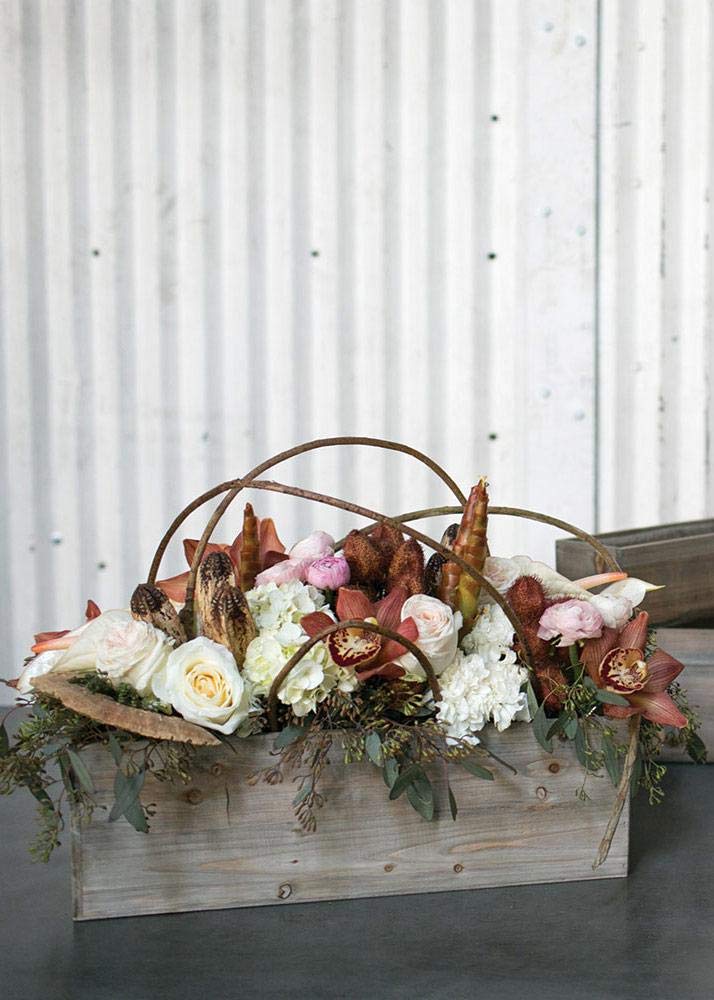 11.5 Inch Wooden Planter Box for Wedding Decorations | 3.75