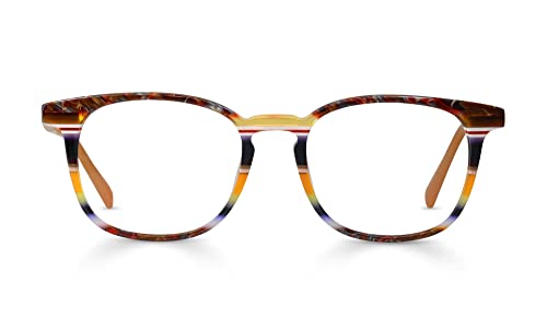 Stripe Front With Orange Temples