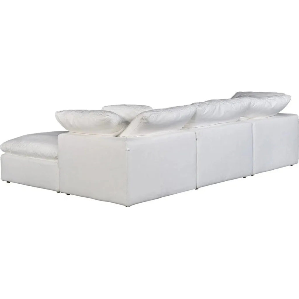 4-Piece Stain-Resistant White Modular Lounge Set - Modern Sectional Sofa for Living Room, Office, or Outdoor Patio - Easy to Clean & Durable Furniture