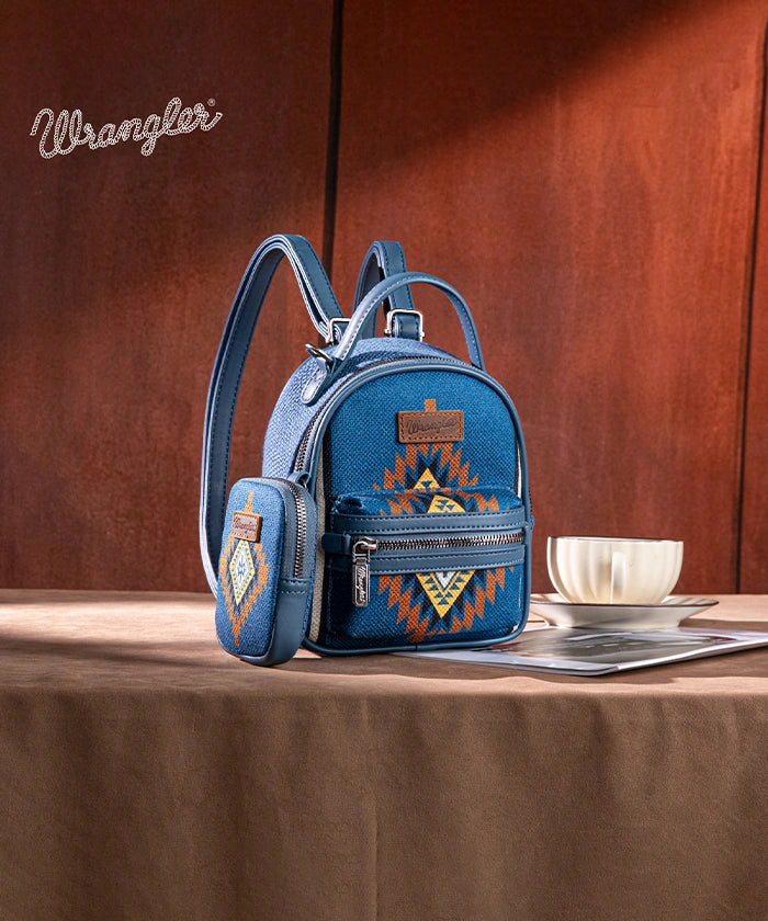 Wrangler Aztec Knitted Backpack - Stylish & Durable College Backpack for Women & Men - Perfect for School, Travel & Outdoor Adventures