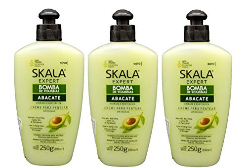 Skala Bomba Avocado Vitamin Hair Cream 8.8oz (3 Pack) - Deep Conditioning Treatment for Dry, Damaged & Curly Hair - Salon Quality Leave-In Moisturizer for Smooth, Shiny & Frizz-Free Hair