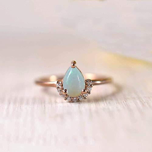 925 Sterling Silver Ethiopian Opal Ring with Rose Gold Plating | Women's Gemstone Jewelry | Dainty Promise Ring for Birthday, Anniversary & Romantic Gifts | Perfect for Everyday Wear & Special Occasions