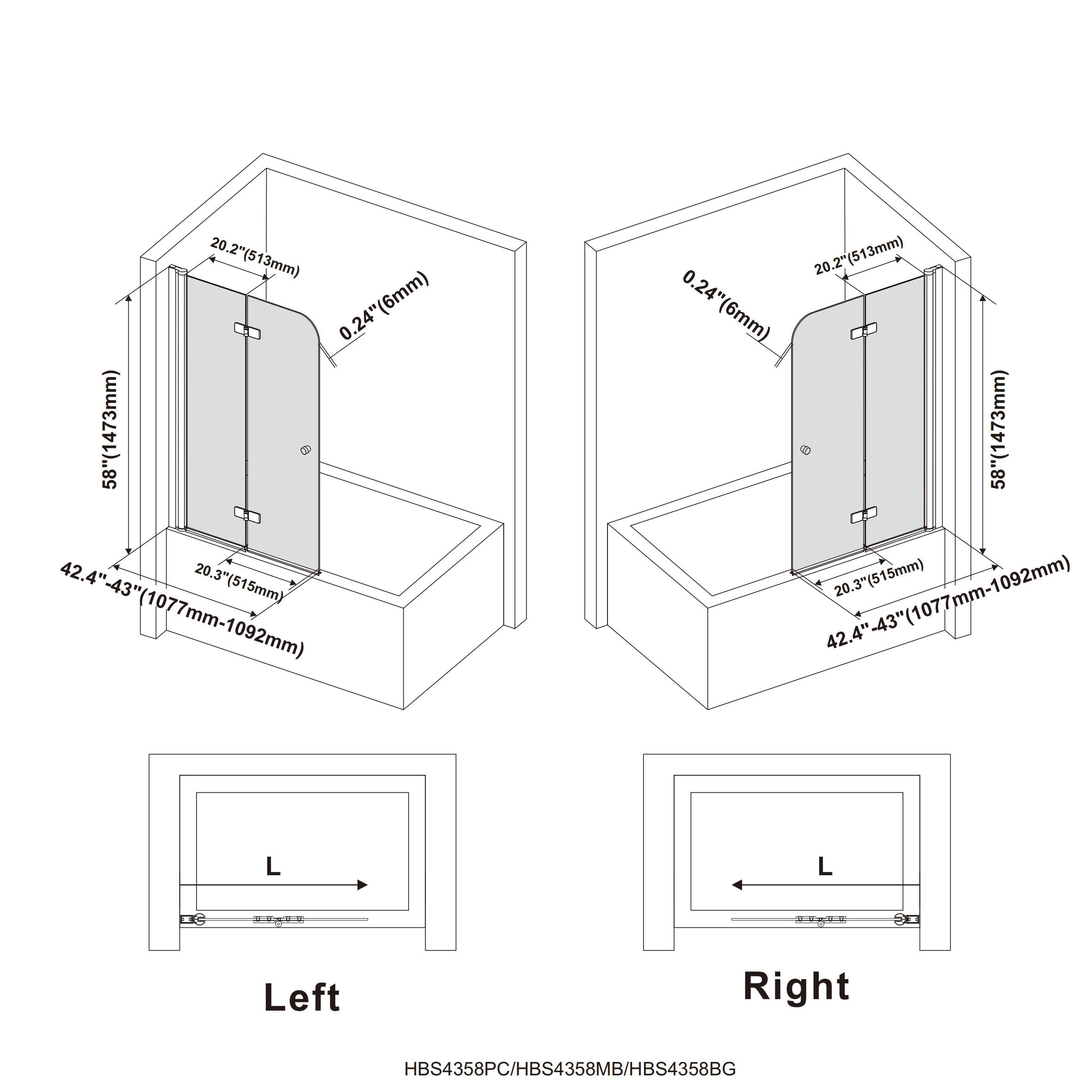 Frameless Hinged Foldable Shower Glass Door 43
