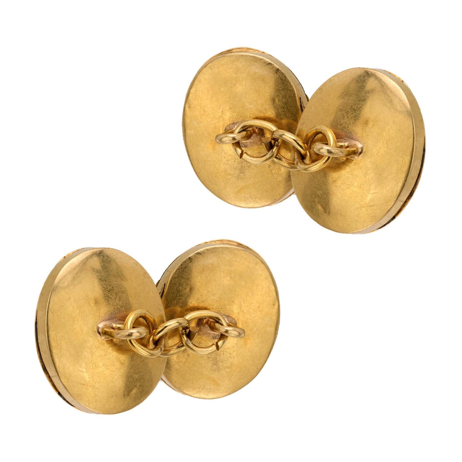 Exquisite Victorian 18K Gold Pietra Dura Fly Motif Cufflinks for Men - Luxury Jewelry Gift for Weddings & Formal Events
