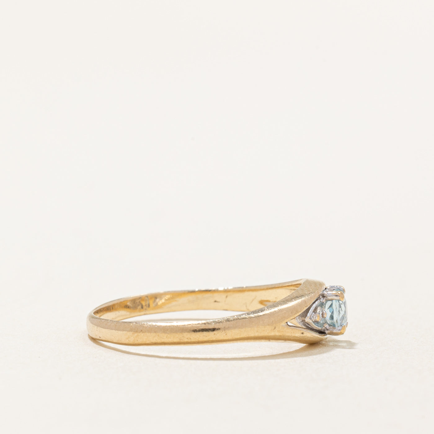 Aquamarine and Diamond Ring - 0.14ct Center Stone with 0.01ctw Accents - Size 6.5 - Elegant Birthstone Jewelry for Women - Perfect for Engagement, Anniversary & Special Occasion Gifts