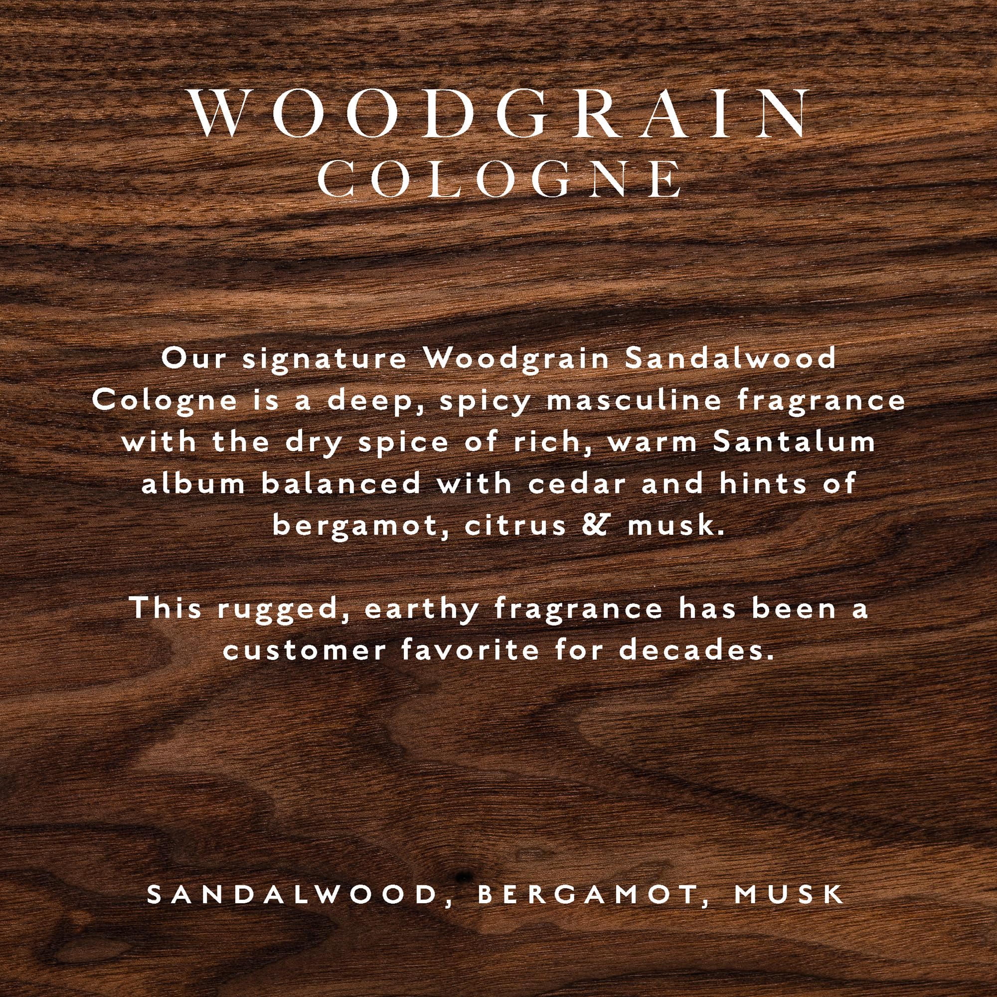 Caswell-Massey Woodgrain Sandalwood Gold Cap Cologne for Men - 3 Fl Oz | Rich Santalum Album Scent with Cedar & Citrusy Musk Notes | Perfect for Date Nights, Office Wear & Special Occasions