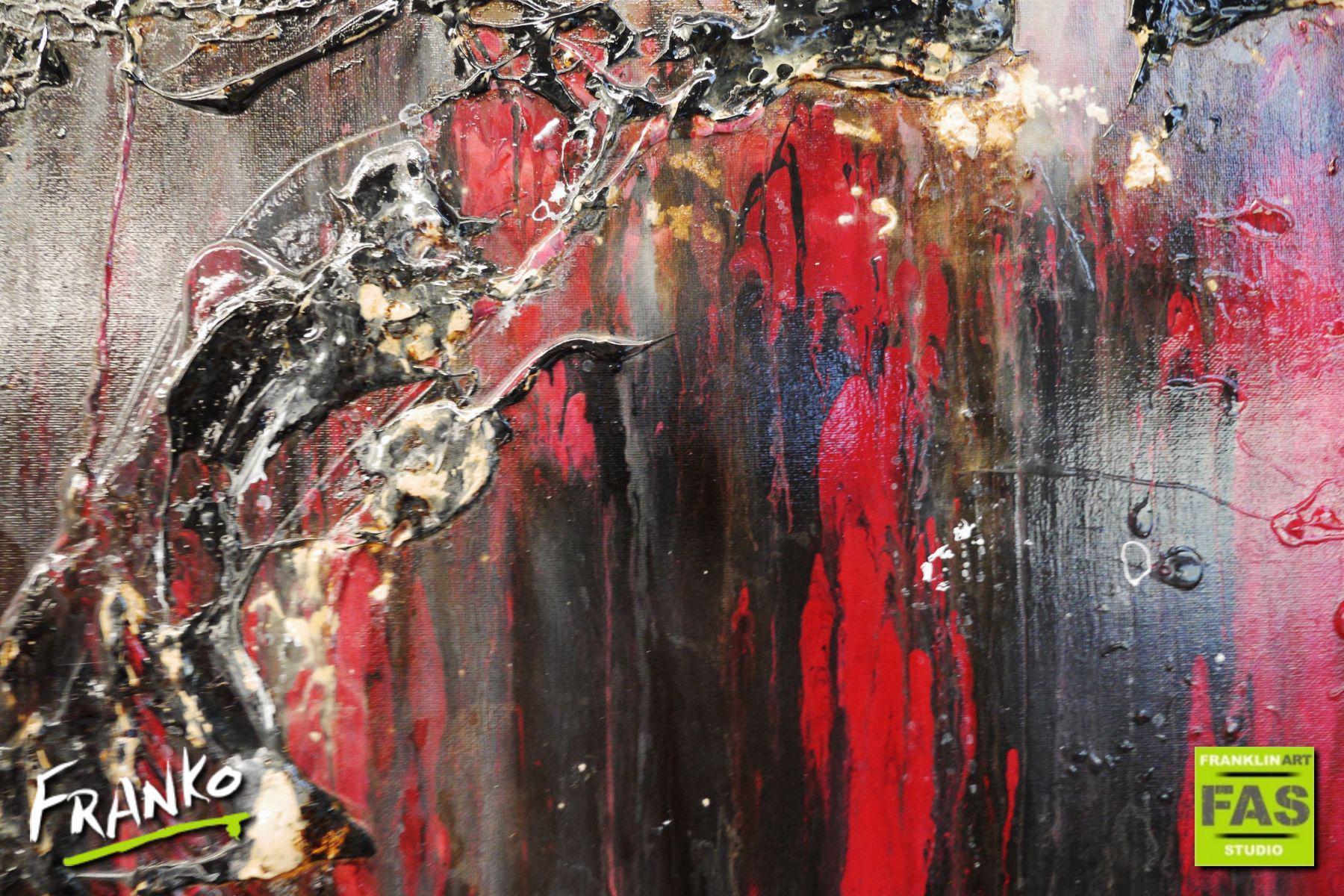 Deep Rose 160cm x 100cm Pink Black White Grey Abstract Canvas Art - Modern Wall Decor for Living Room, Bedroom & Office