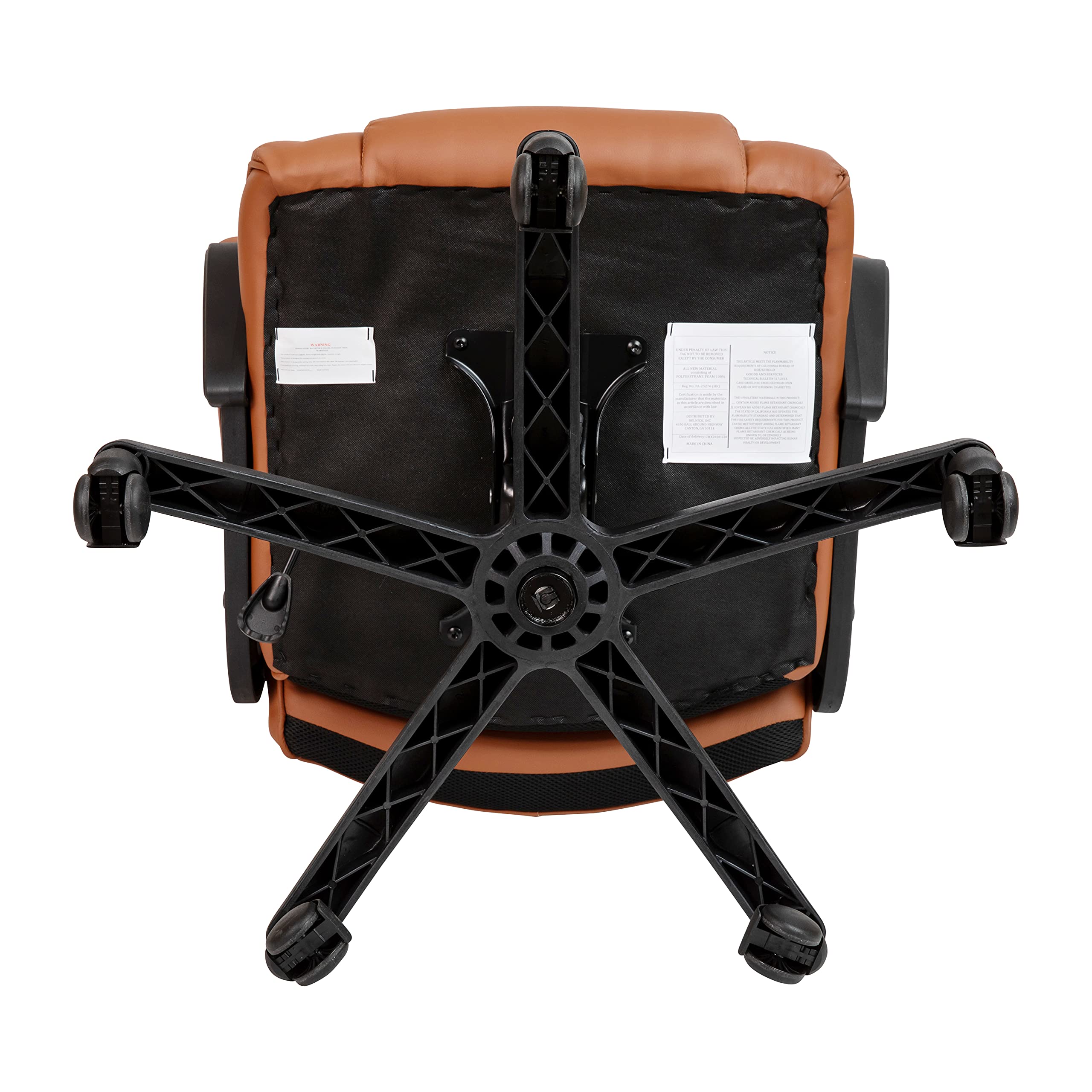EMMA + OLIVER Big & Tall 400 lb. Rated Brown LeatherSoft Executive Office Chair - Heavy Duty Ergonomic Desk Chair for Home & Business Use