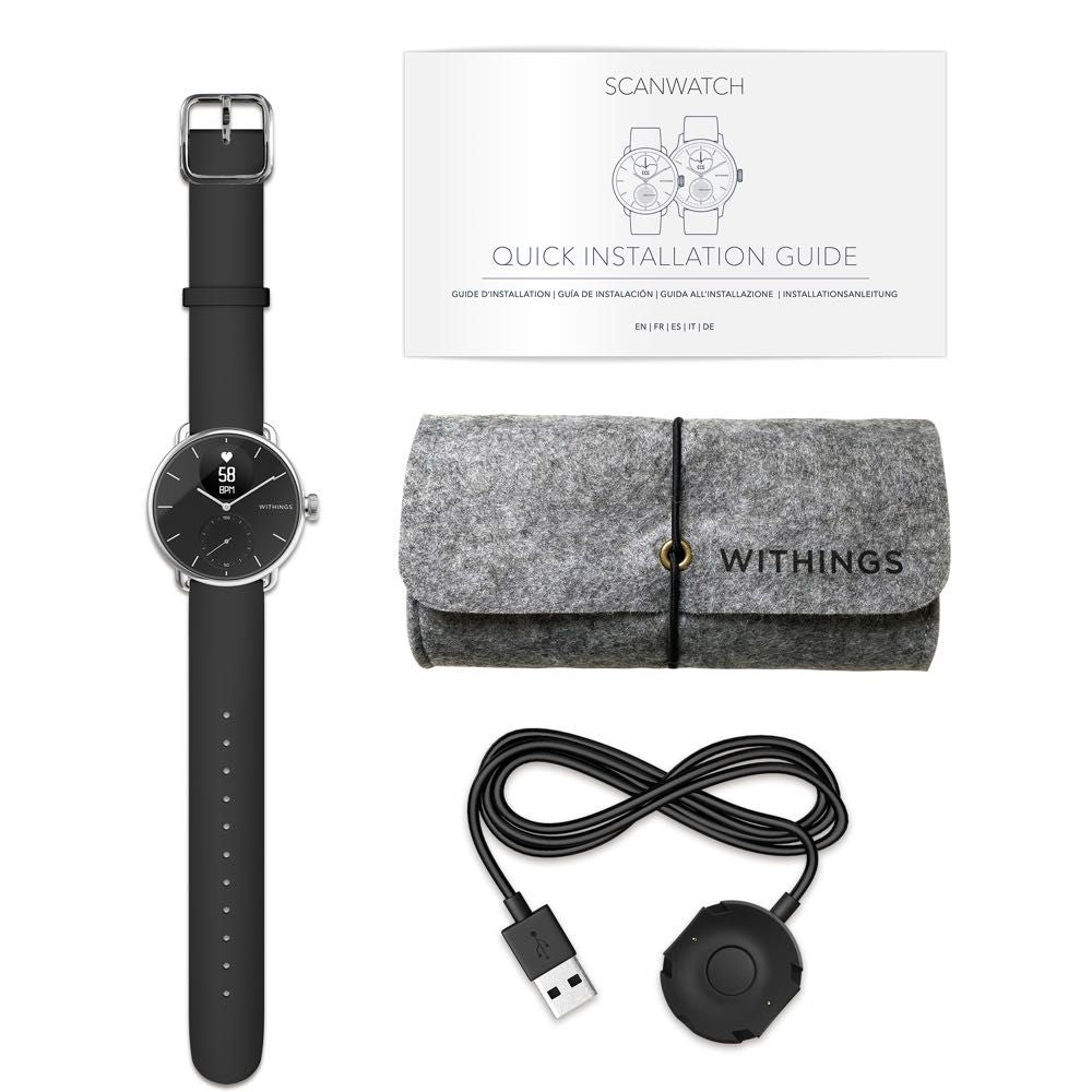 Withings ScanWatch 38mm Hybrid Smartwatch with ECG, Heart Rate & SpO2 Monitor - Track Sleep, Fitness & Heart Health for Active Lifestyles