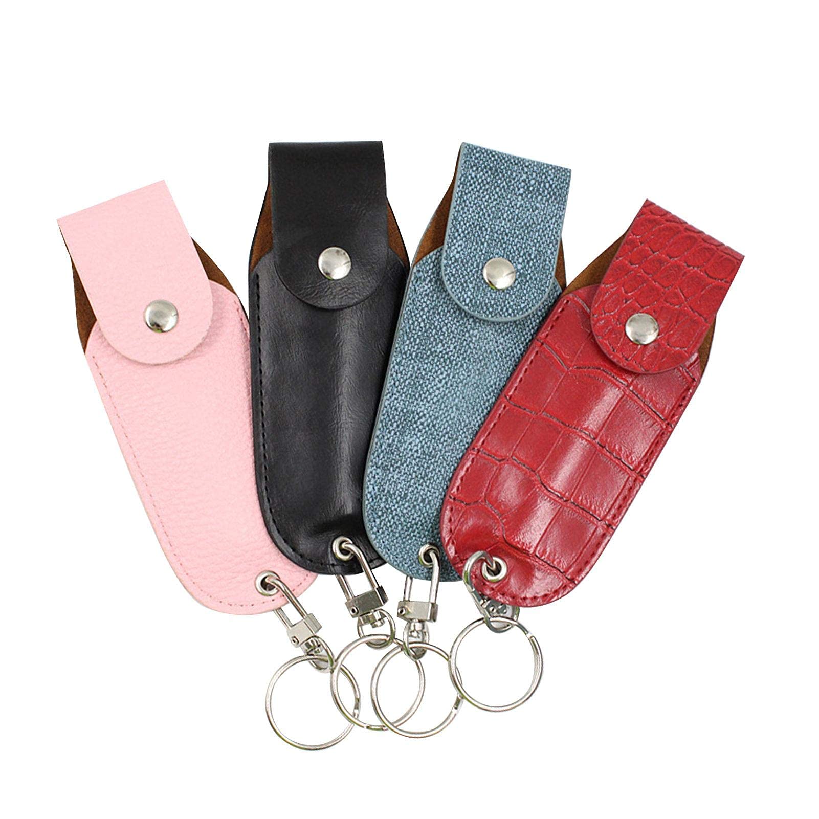 MK3 Canister OC/Mace Spray Holder – Leather Belt Holster with Key Ring, Soft Pouch for Pepper Spray (Pepper Spray Not Included, Random Color) – Perfect for Self-Defense, Jogging & Outdoor Safety