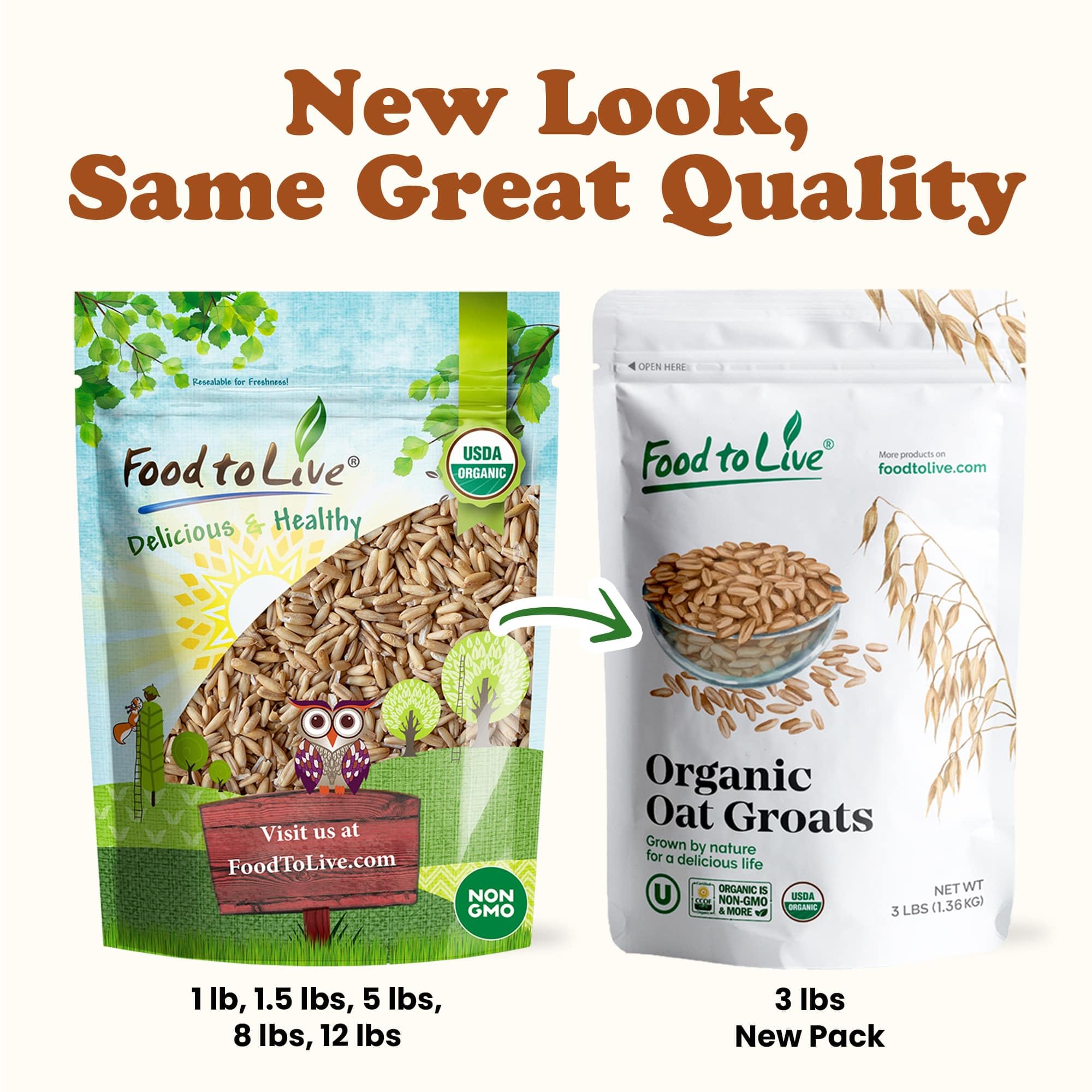 Organic Oat Groats 25 lbs - 100% Whole Grain, Non-GMO, Kosher, Raw, Vegan Bulk Oats - High in Protein, Fiber & Minerals - Perfect for Breakfast, Baking & Healthy Recipes
