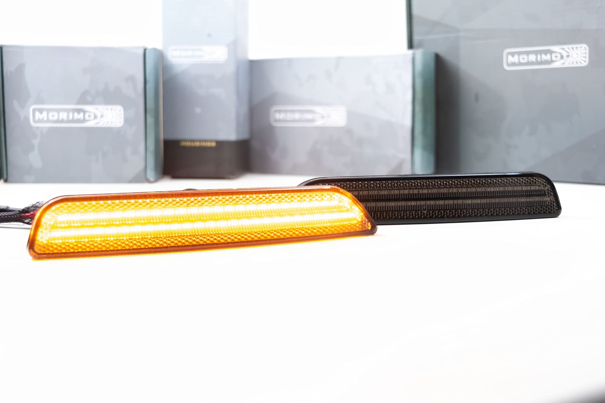 Morimoto XB LED Side Markers - Smoked Housing for Ford Mustang (2010-2014) | Plug & Play Assembly | Easy Installation | Front Amber LED Lights (LF7929) | Perfect for Night Driving & Car Customization