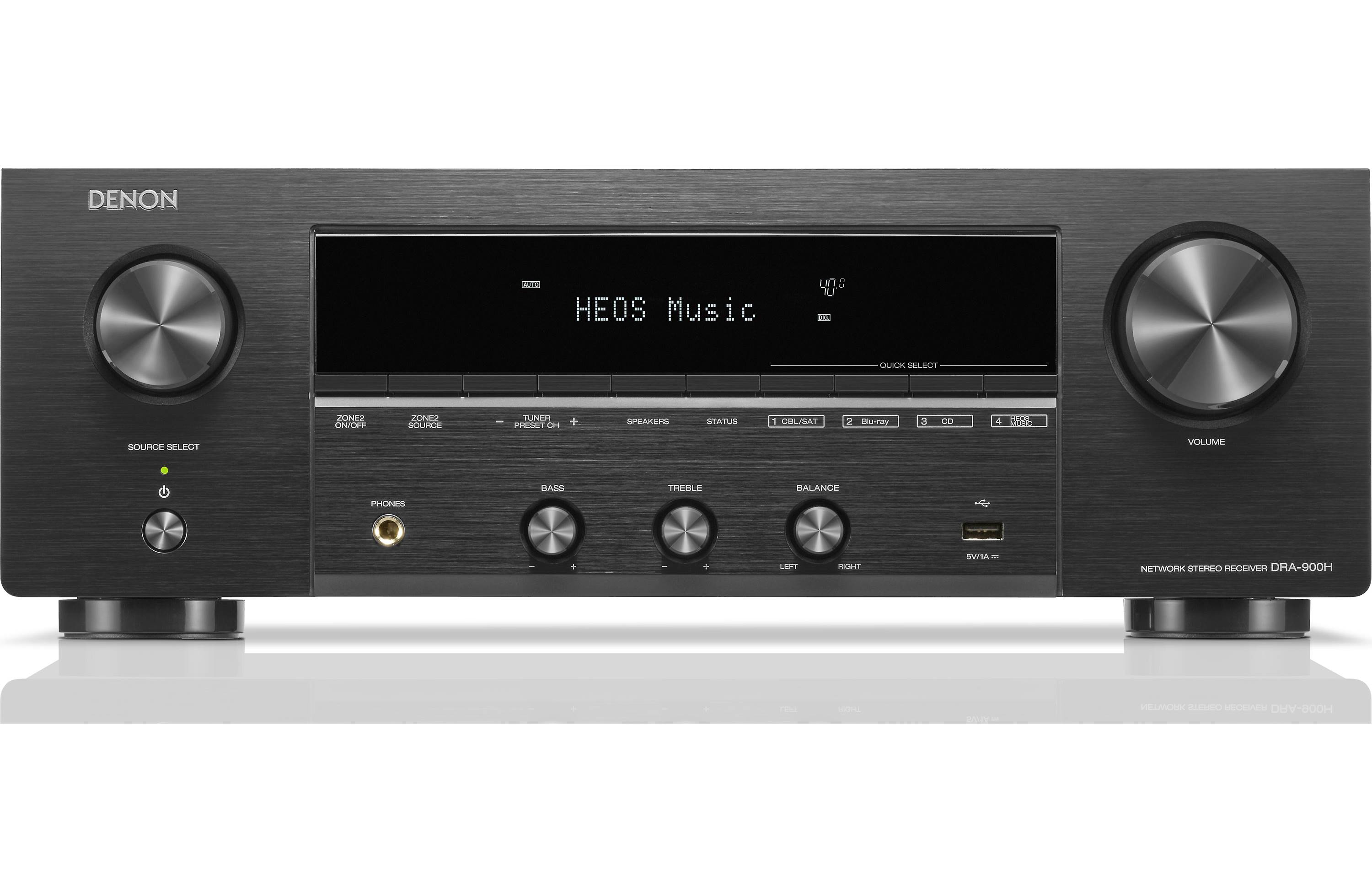Denon DRA-900H 8K Ultra HD Stereo Network Receiver with HEOS Built-in - Hi-Fi Audio System for Home Theater, Music Streaming & Multi-Room Listening