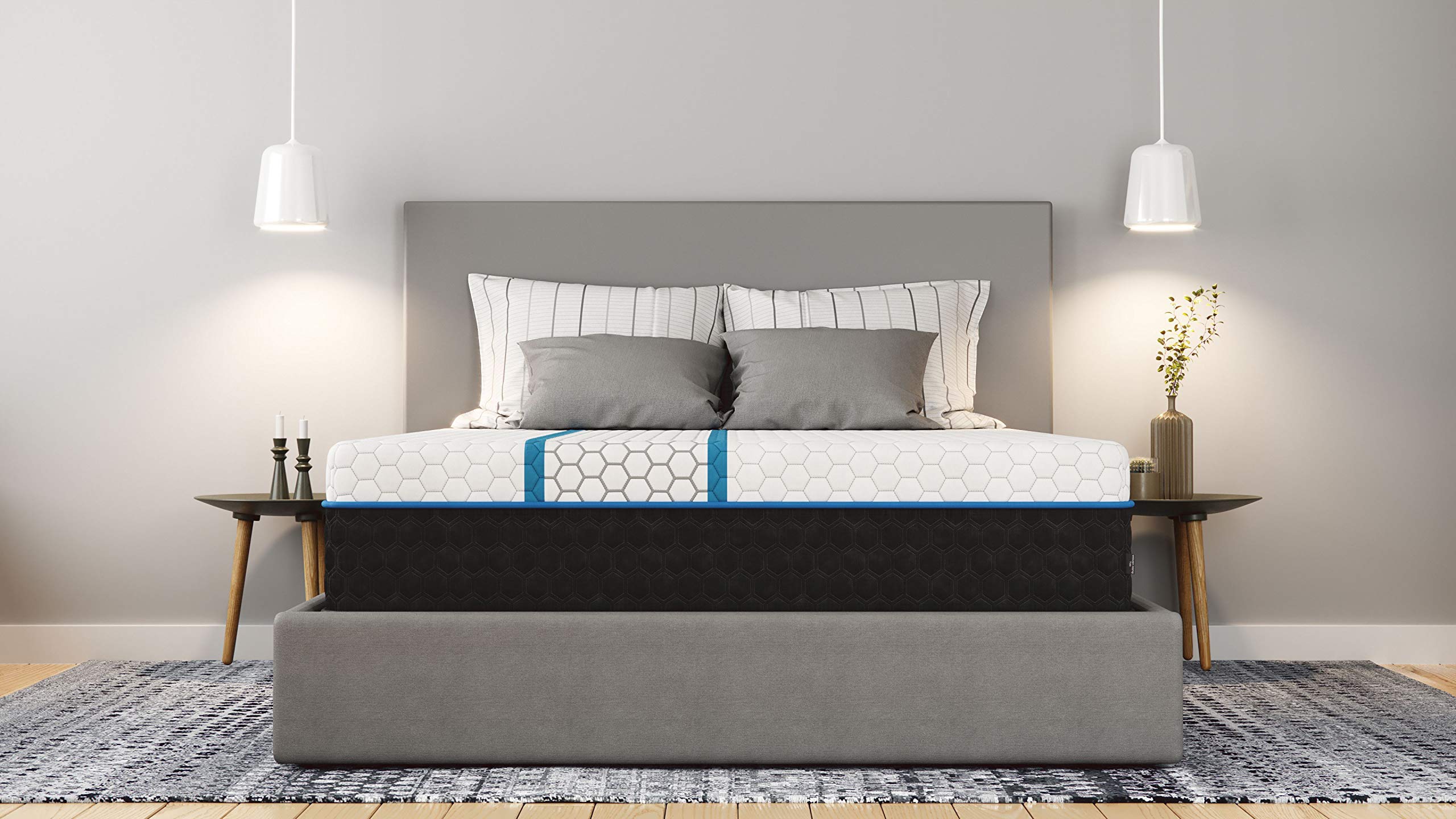 EquaLite Plus 12-inch Copper Cooled Hybrid Mattress - Medium Firmness, California King Size - Pressure Relief & Temperature Regulation for Restful Sleep