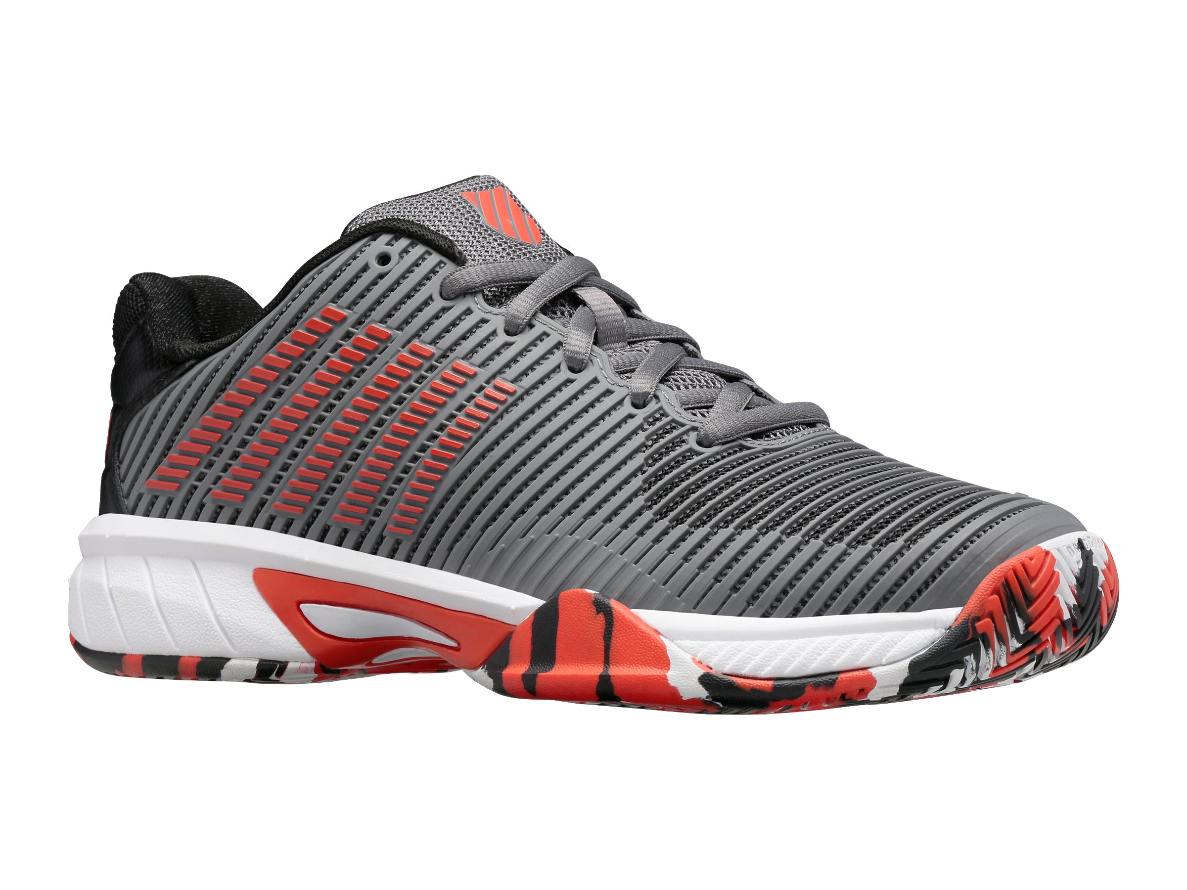 Hypercourt Express 2 Basketball Shoes for Men - Steel Gray/Jet Black/Spicy Orange | High-Performance Court Sneakers for Indoor & Outdoor Play | Perfect for Basketball Training, Casual Wear & Street Style