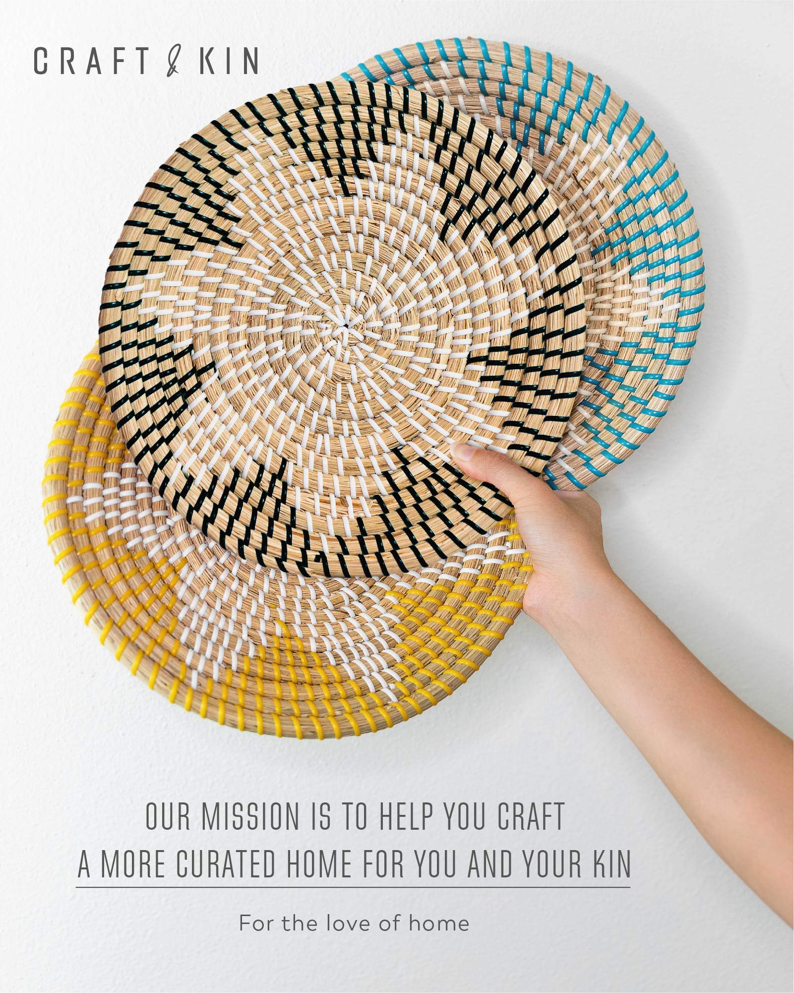 Handmade Boho Woven Wall Basket - Home Decor for Bedroom & Living Room