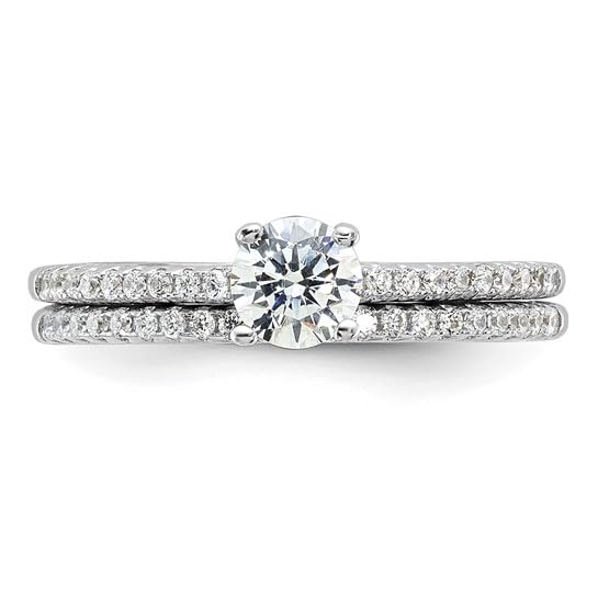 925 Sterling Silver Cubic Zirconia Bridal Ring Set - 2 Piece Wedding & Engagement Ring for Women, Fine Jewelry Gift for Her - Perfect for Proposals, Anniversaries & Special Occasions
