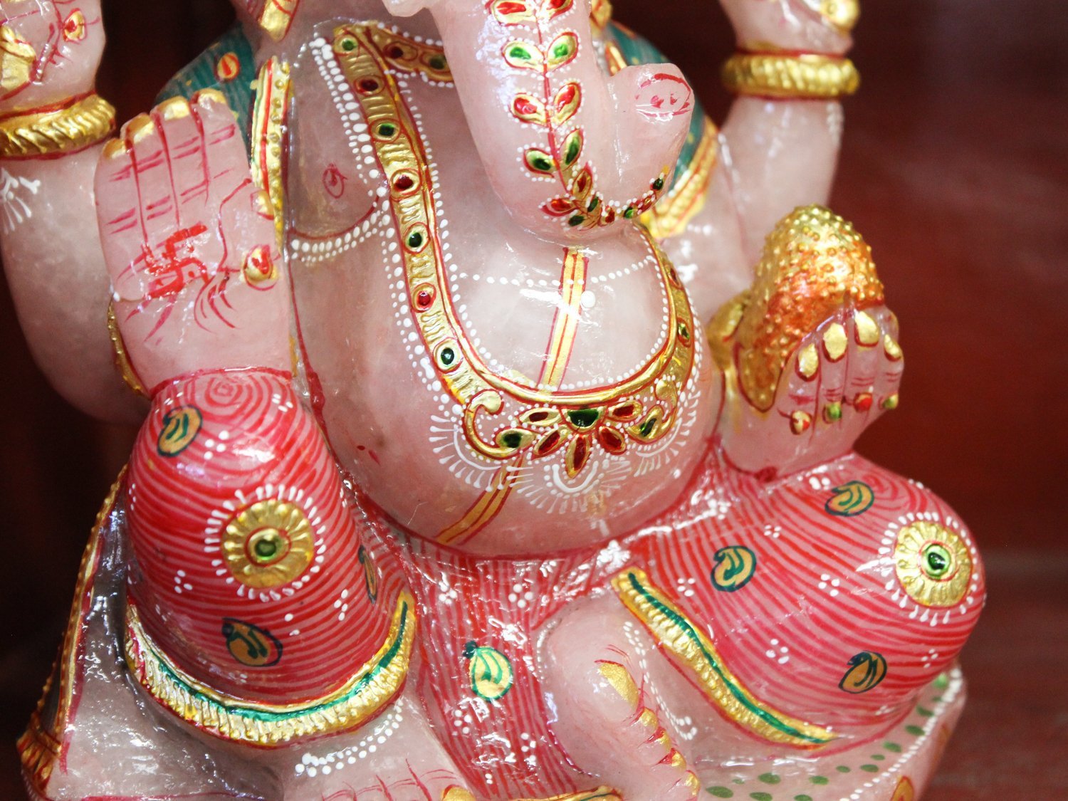 Authentic Rose Quartz Ganesh Statue - Handcrafted Spiritual Home Decor for Meditation, Yoga & Positive Energy | Perfect for Altars, Office Desk & Gift Giving