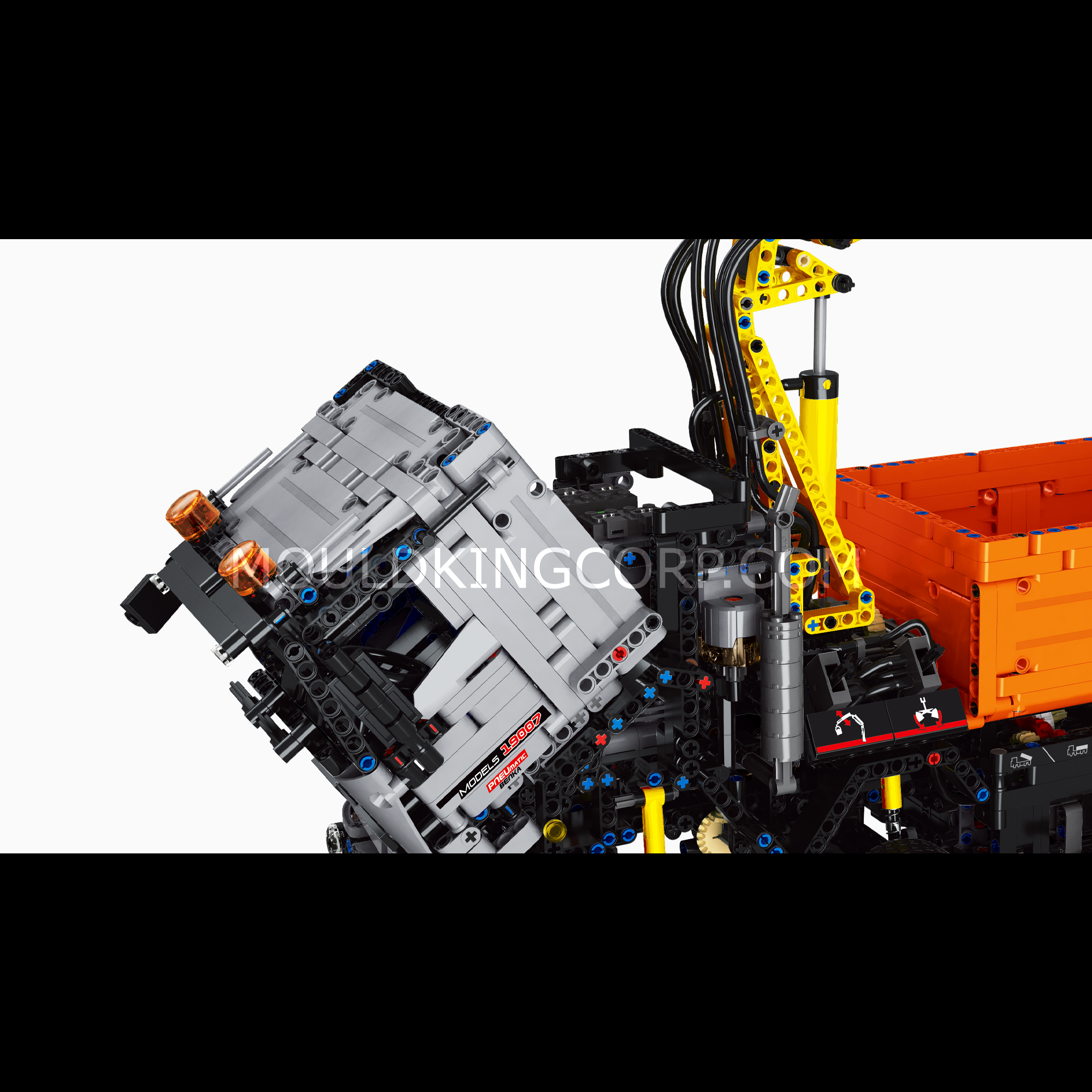 Mould King 19007 2-in-1 RC Excavator & Dump Truck Building Set - 2970 Piece STEM Construction Toy for Adults & Kids | Remote Control Engineering Vehicle Kit for Indoor & Outdoor Play