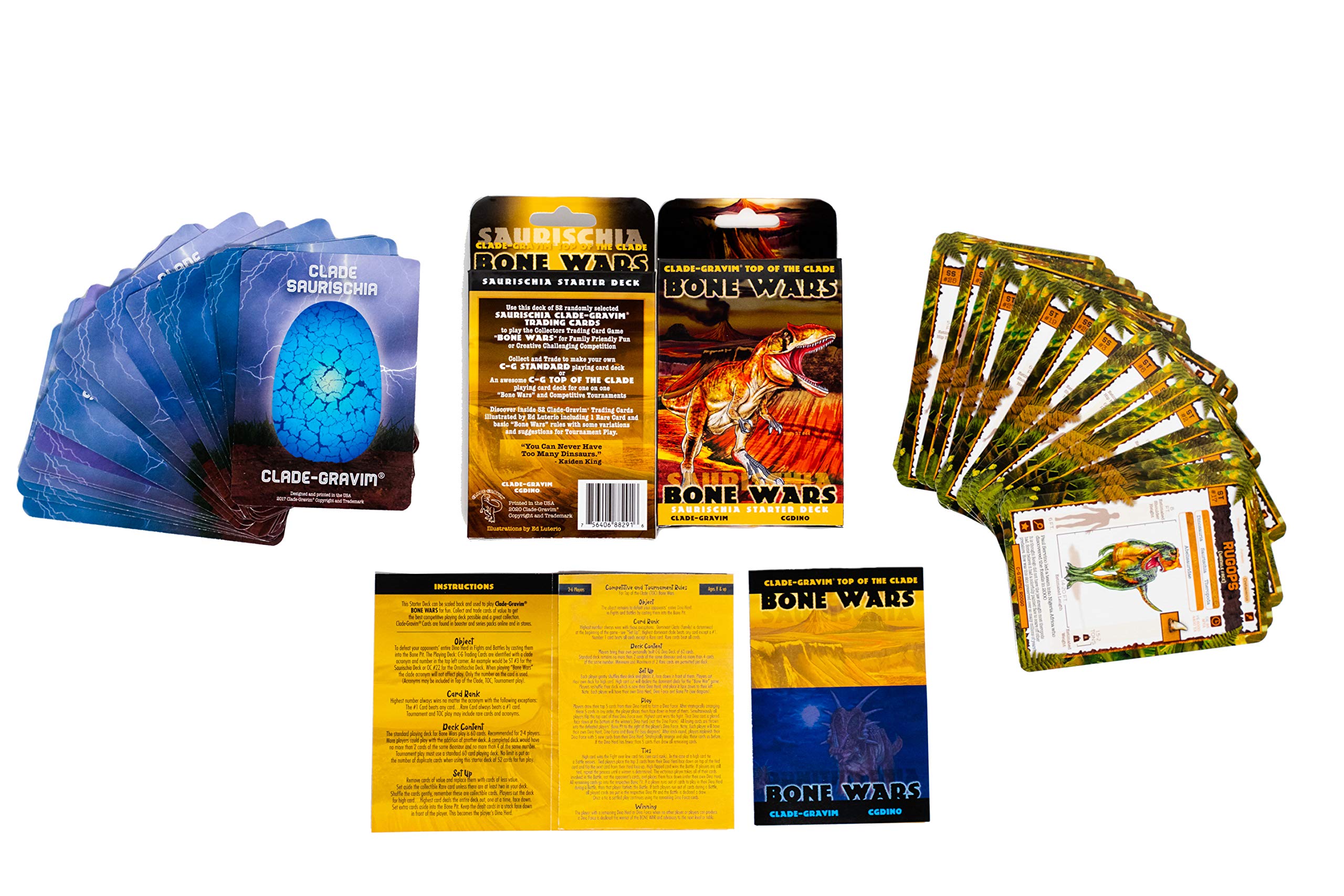 Dinosaur Collectors Trading Card Game - Bone Wars Saurischia 53 Card Starter Deck | Top of The Clade | Strategy Game for Kids & Adults | Perfect for Game Nights & Collectors