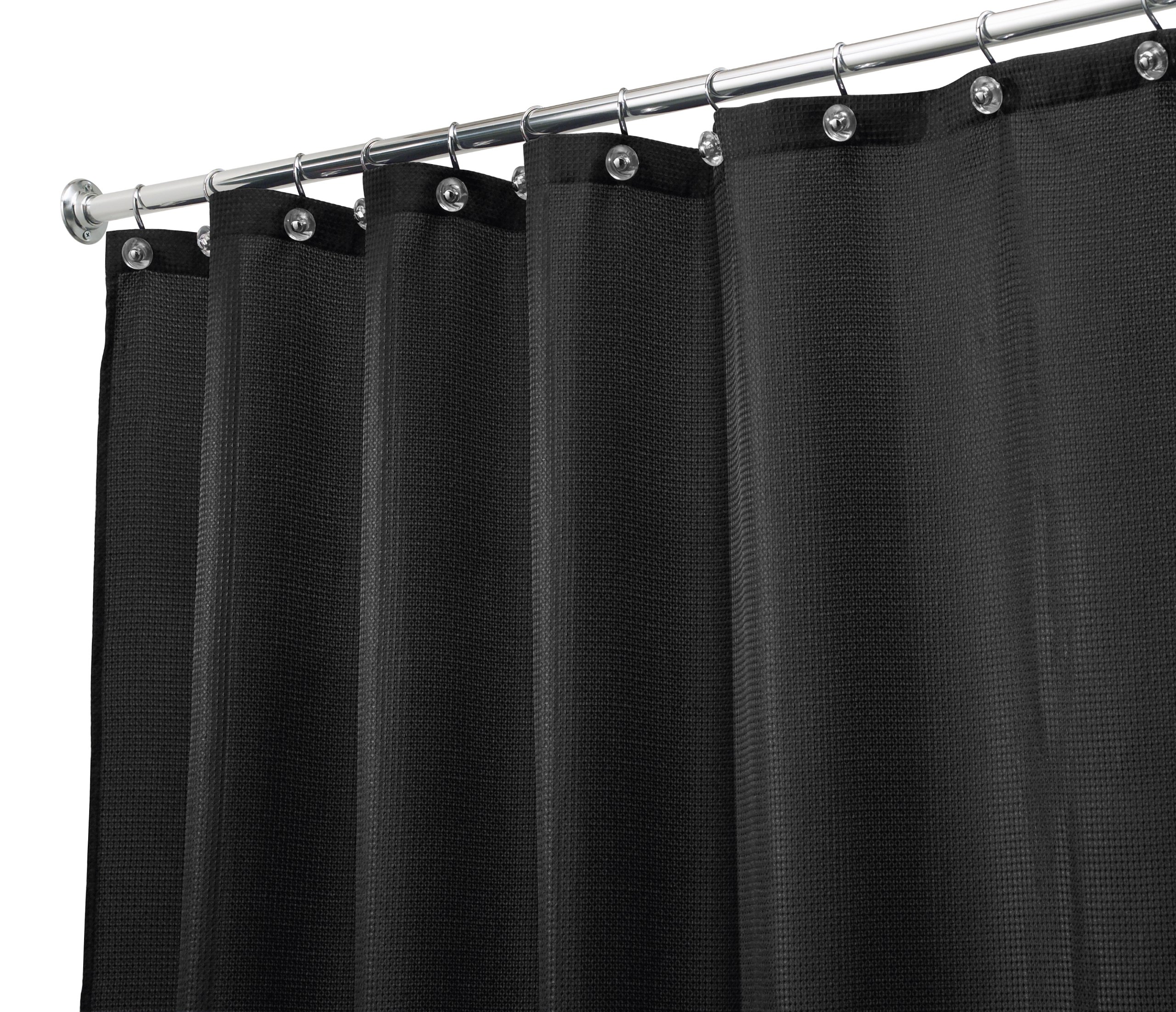 interDesign Carlton Black Shower Curtain - Waterproof Bathroom Decor for Modern Homes - Perfect for Bathrooms, Dorms & Apartments