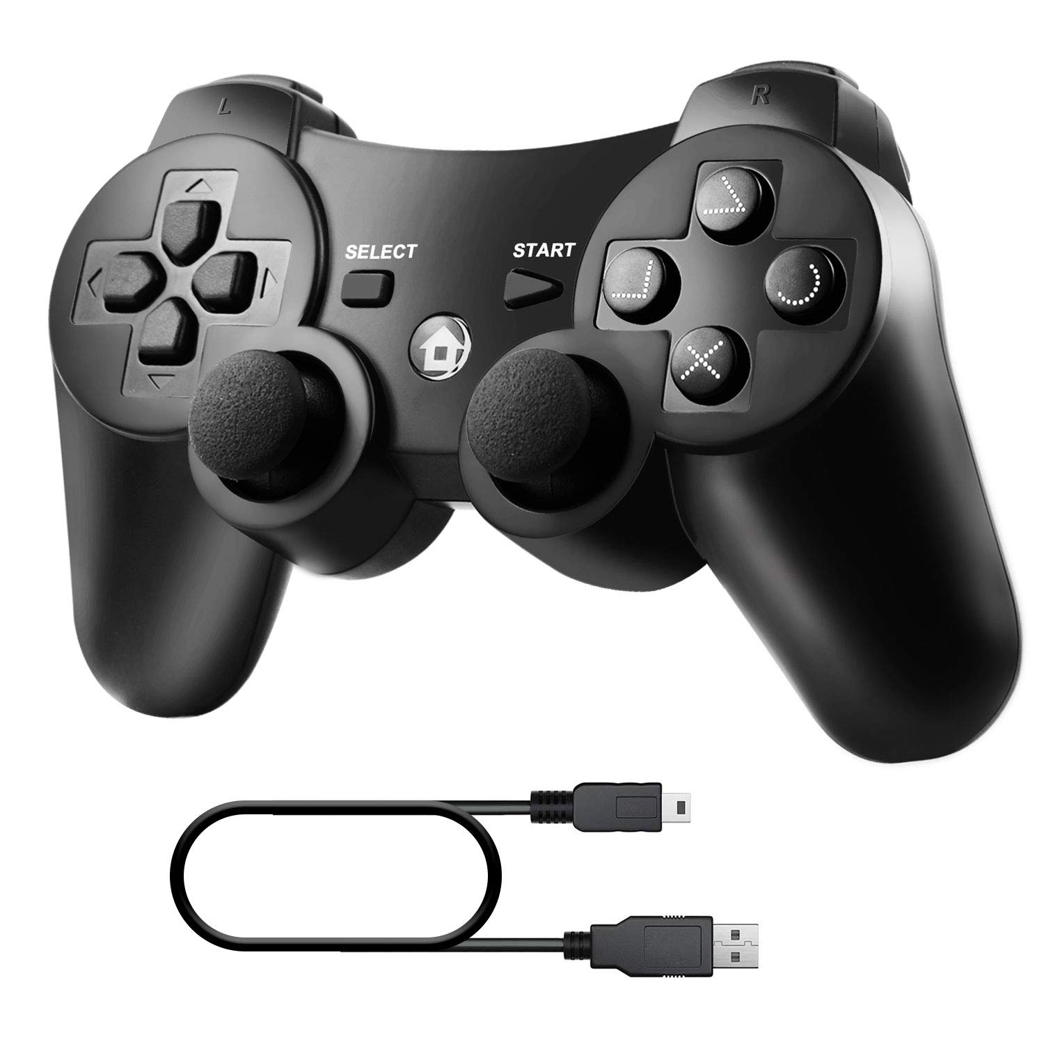 Wireless Bluetooth Game Controller for PS3 - Dual Shock Vibration Joystick with USB Charging Cable & Ergonomic Grip | Compatible with Playstation 3 Console | Perfect for Gaming, Streaming & Multiplayer Sessions